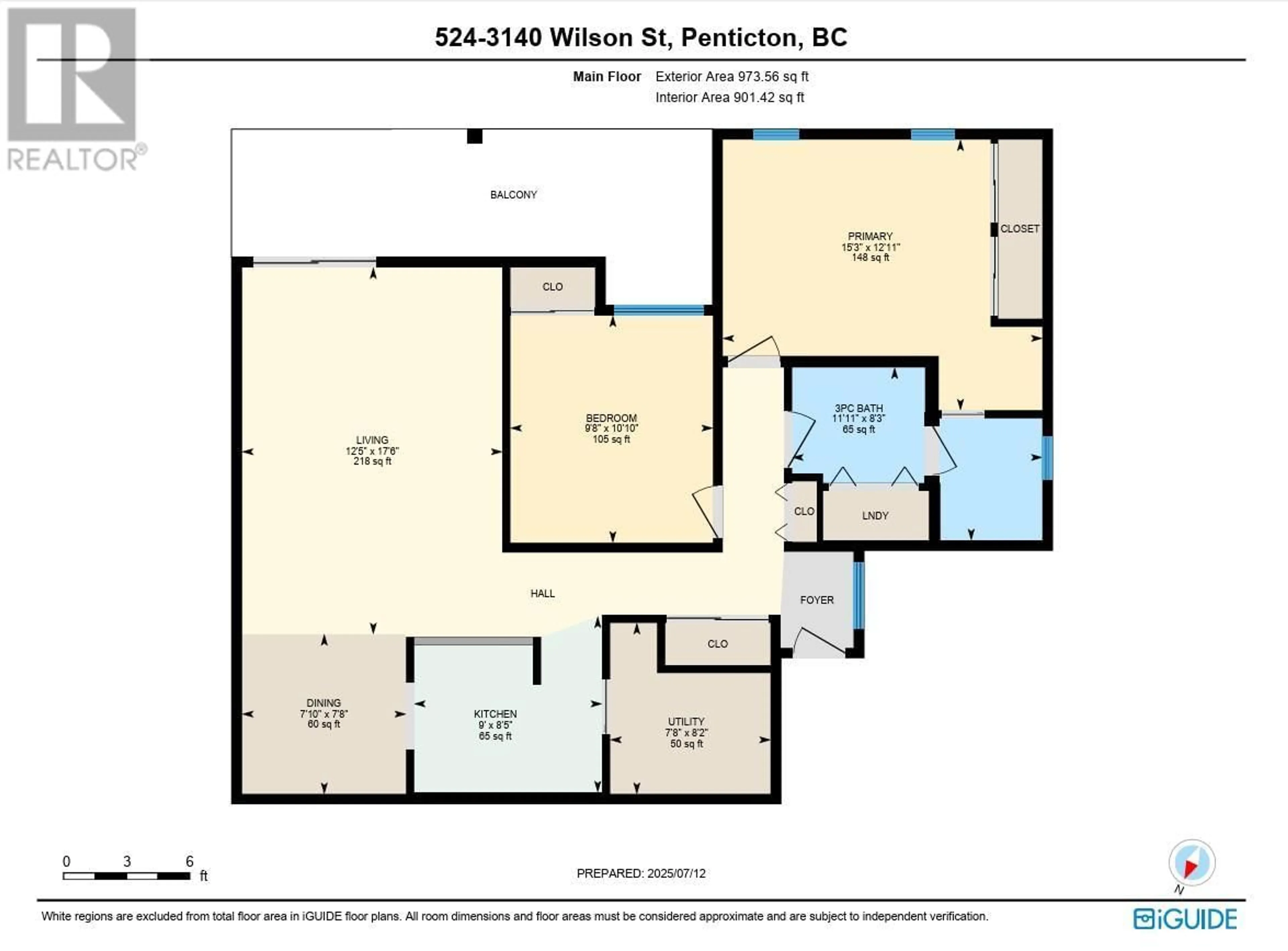 Floor plan for 524 - 3140 WILSON STREET, Penticton British Columbia V2A7K4