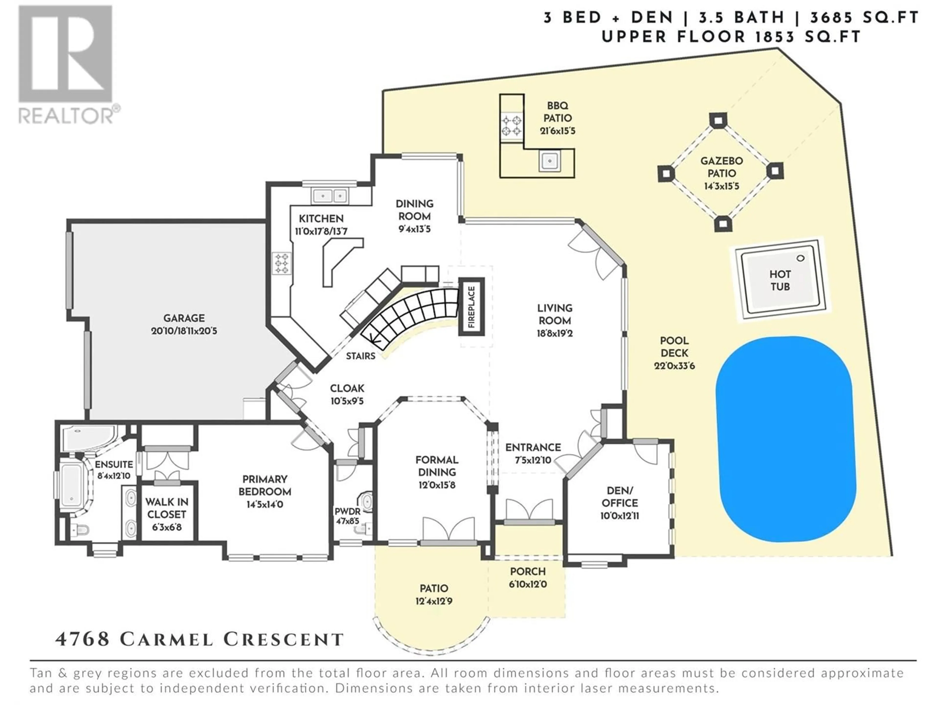 Floor plan for 4768 CARMEL CRESCENT, Kelowna British Columbia V1W5B9