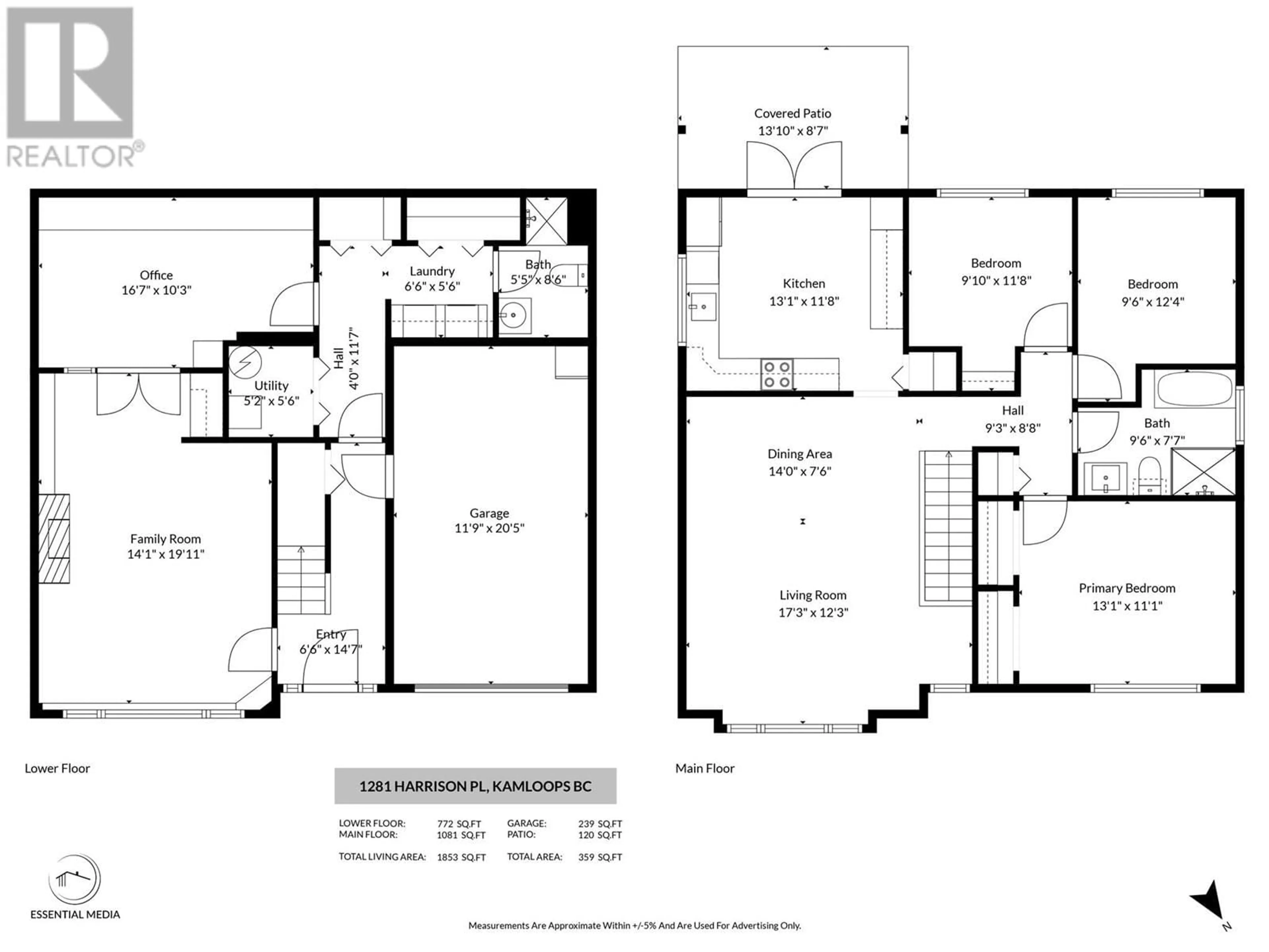 Floor plan for 1281 HARRISON PLACE, Kamloops British Columbia V1S1M2