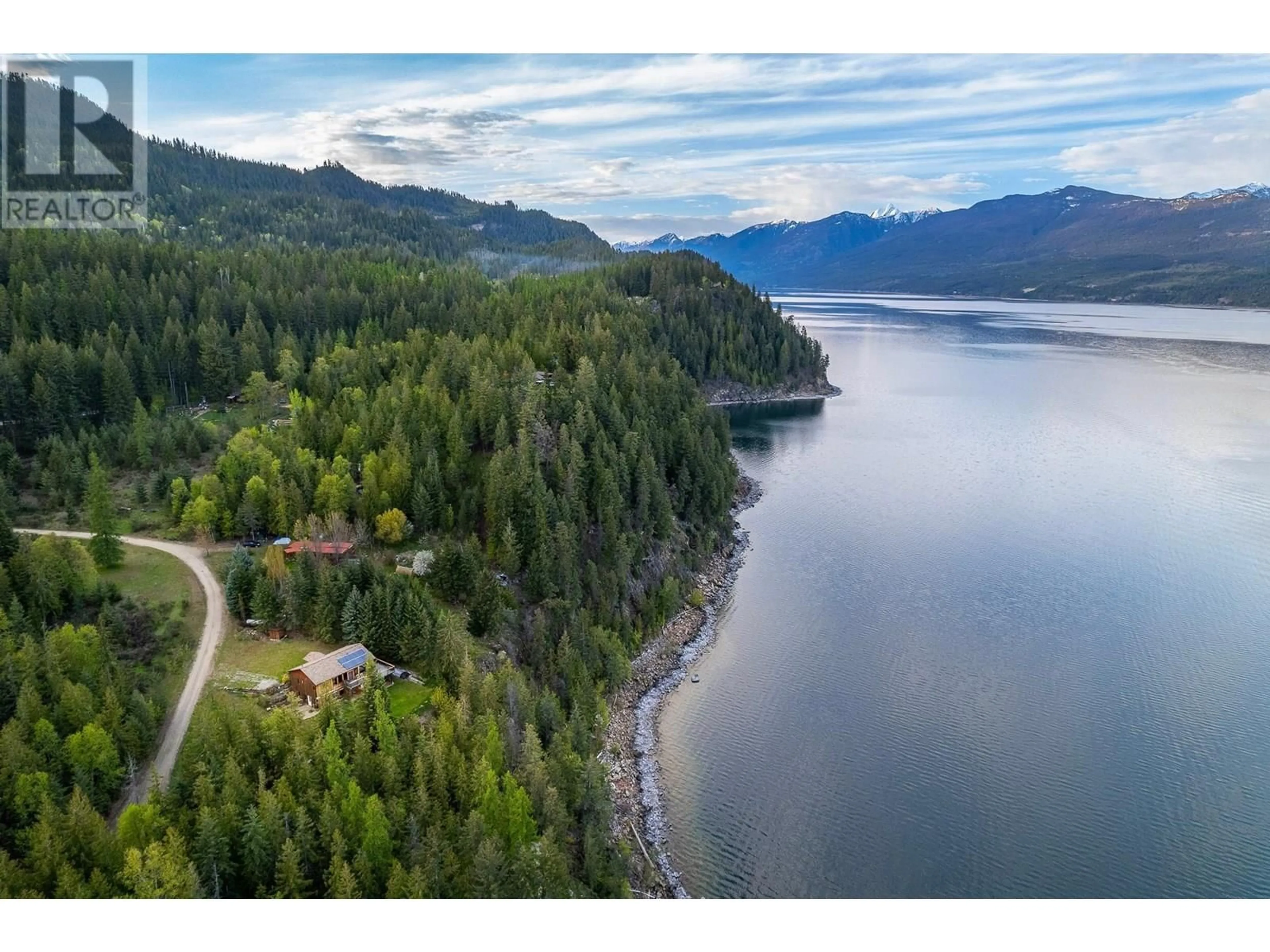 A pic from outside/outdoor area/front of a property/back of a property/a pic from drone, water/lake/river/ocean view for 2056 HIGHWAY 31 OTHER, Balfour British Columbia V1L7E8