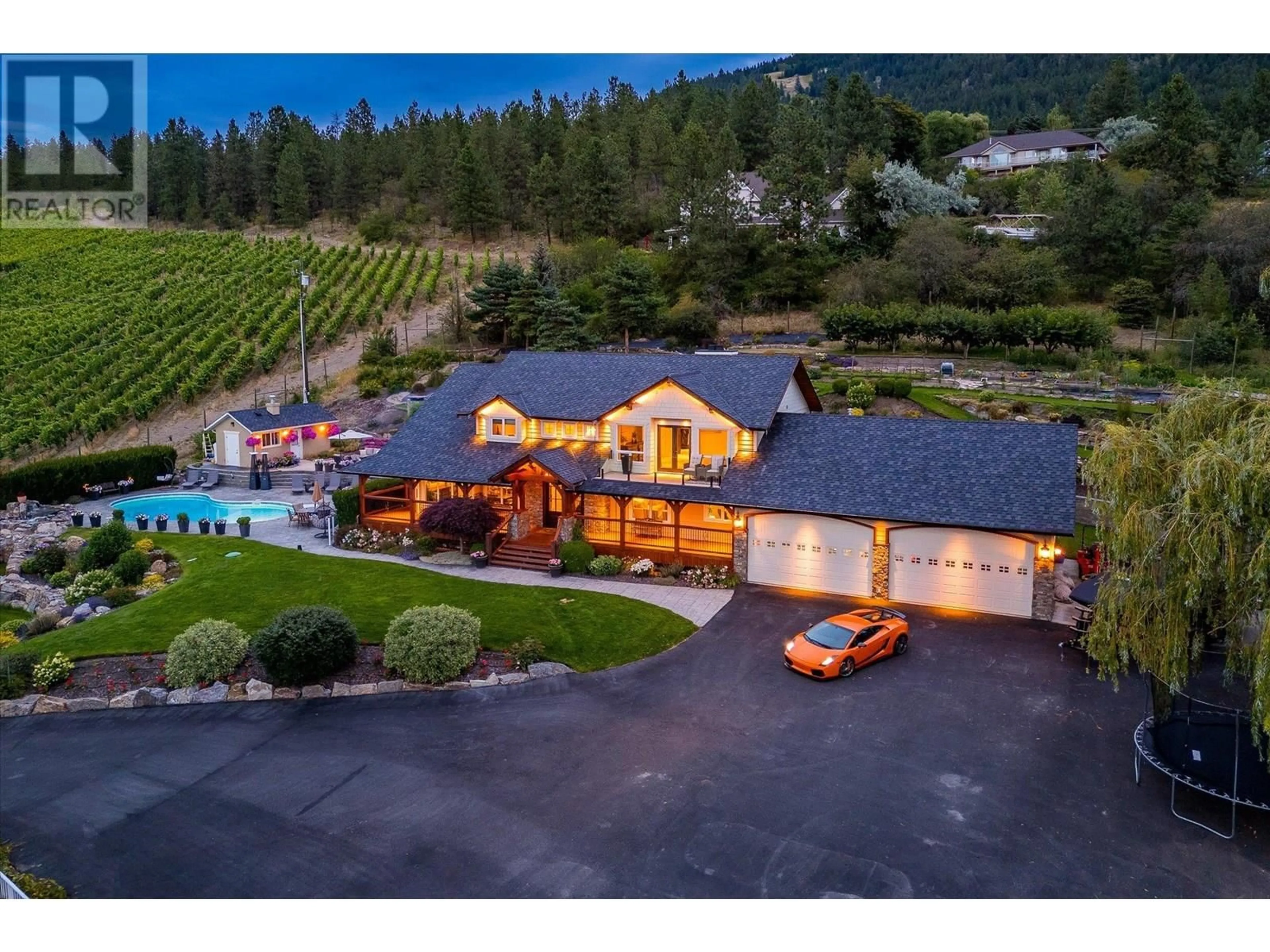 A pic from outside/outdoor area/front of a property/back of a property/a pic from drone, mountain view for 16875 TERRACE VIEW ROAD, Lake Country British Columbia V4V1B2
