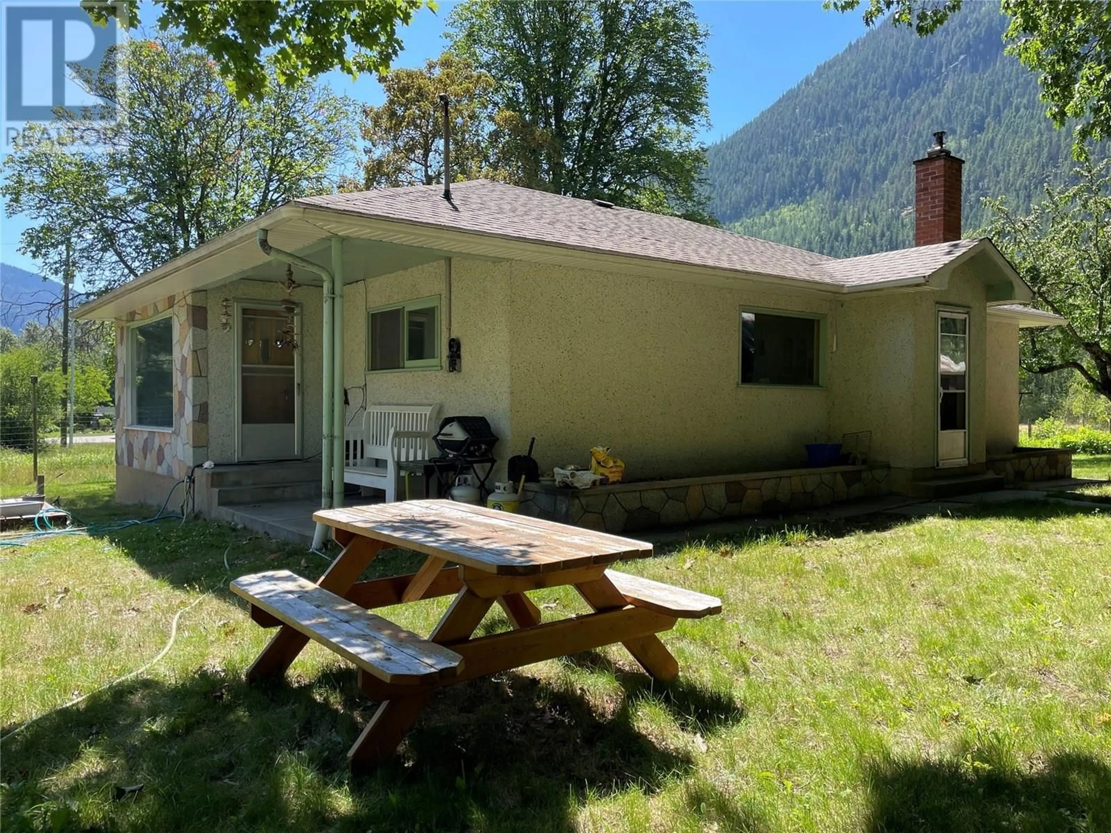 Patio, mountain view for 2989 SLOCAN VALLEY EAST ROAD, Slocan Park British Columbia V0G2E0