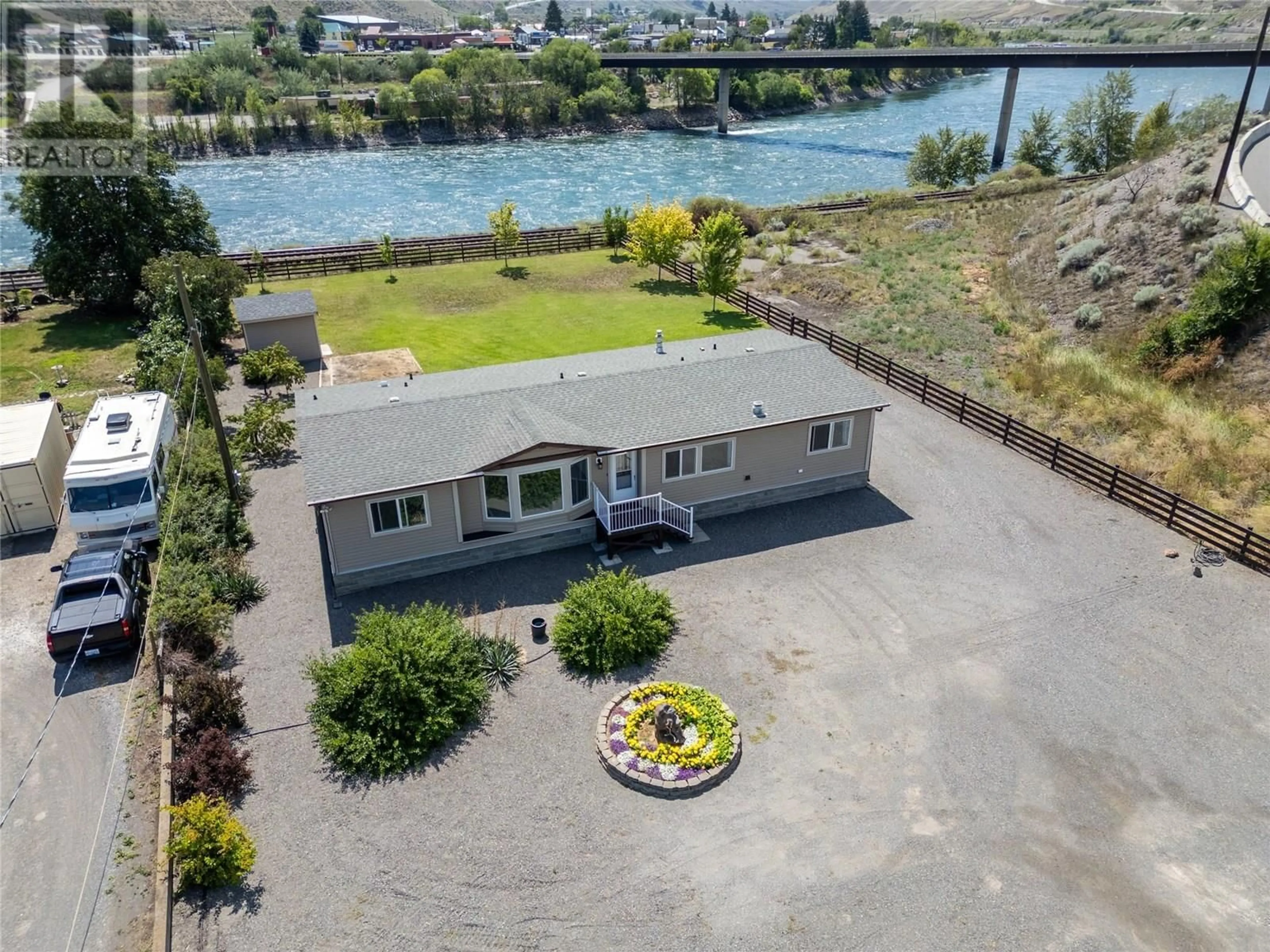 A pic from outside/outdoor area/front of a property/back of a property/a pic from drone, water/lake/river/ocean view for 453 TINGLEY STREET, Ashcroft British Columbia V0K1H0