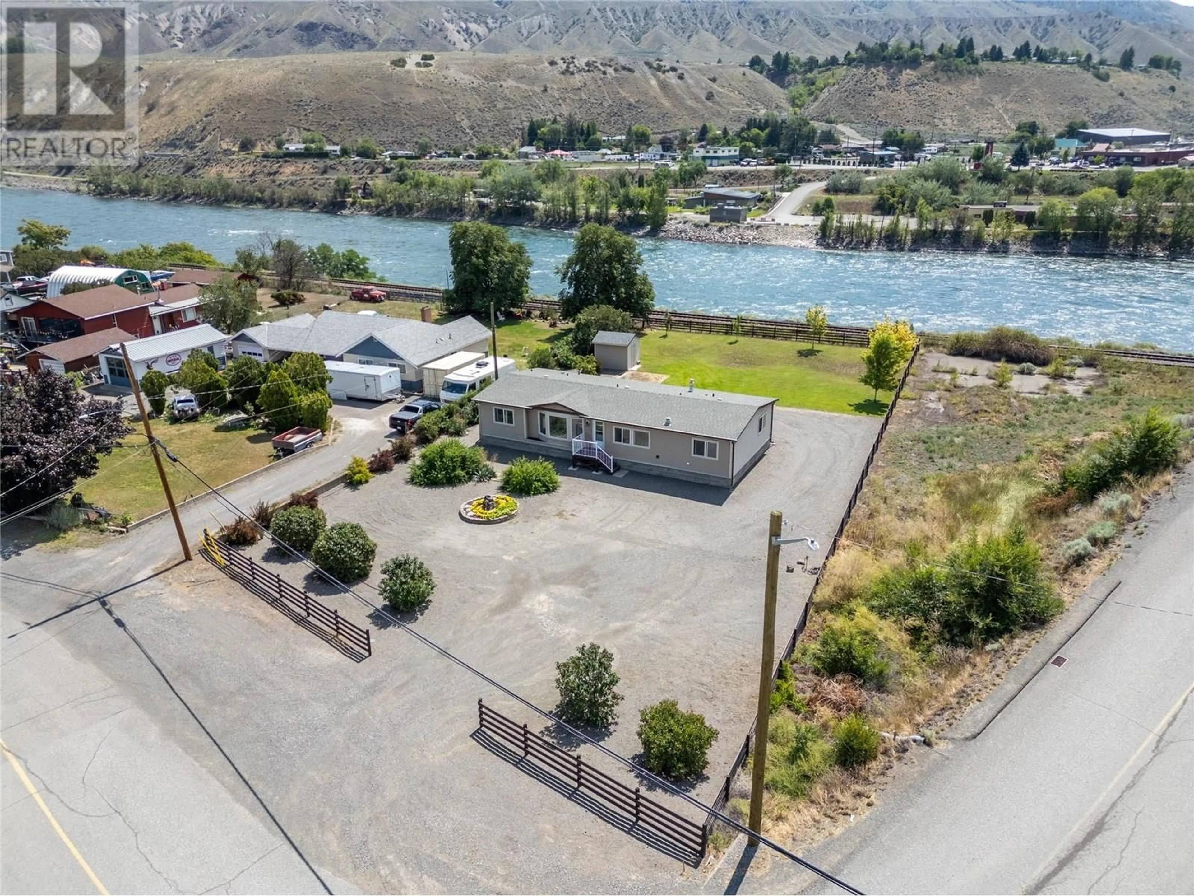 A pic from outside/outdoor area/front of a property/back of a property/a pic from drone, water/lake/river/ocean view for 453 TINGLEY STREET, Ashcroft British Columbia V0K1H0