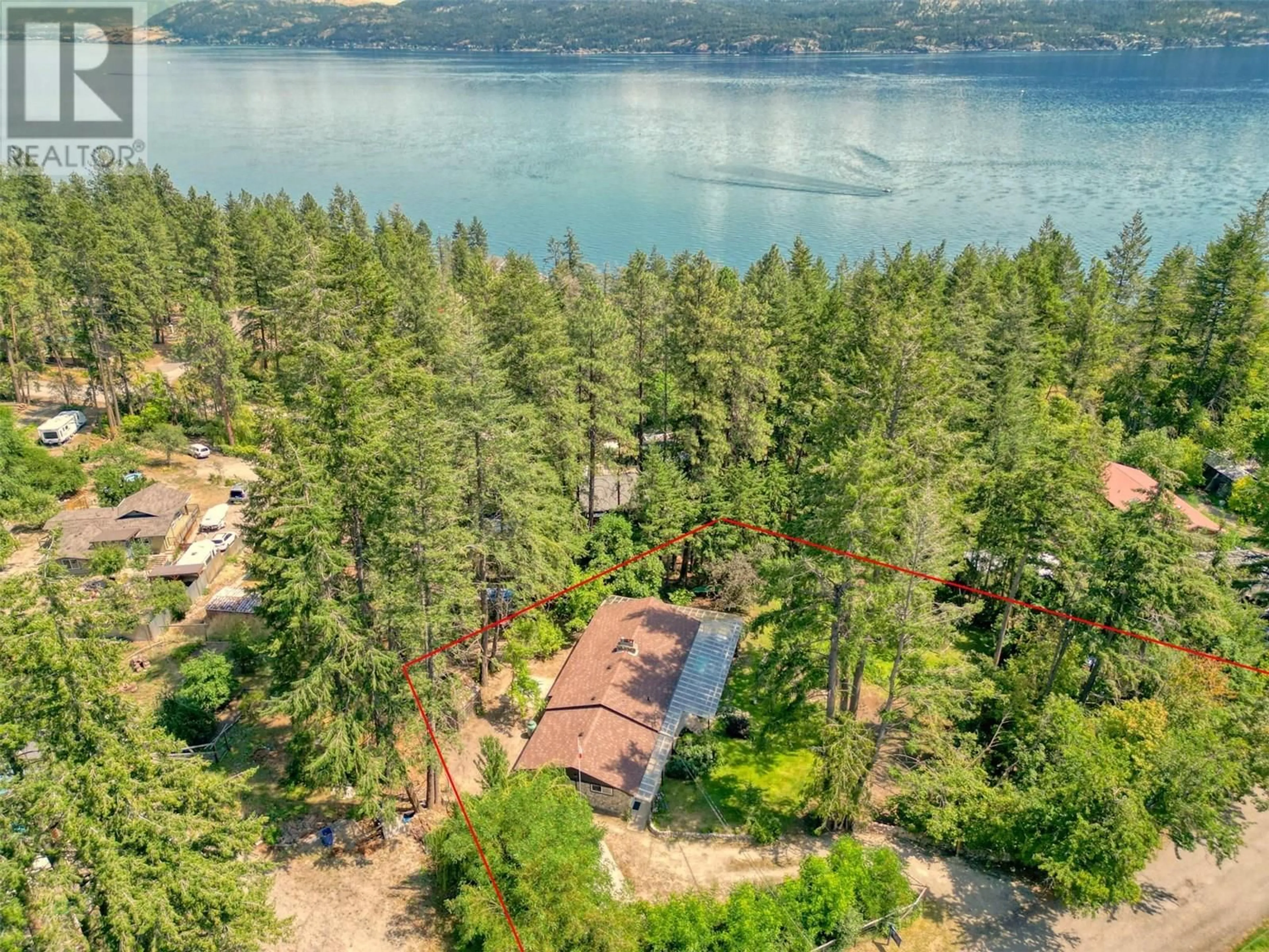 A pic from outside/outdoor area/front of a property/back of a property/a pic from drone, water/lake/river/ocean view for 331 KILLARNEY WAY, Vernon British Columbia V1H2C5