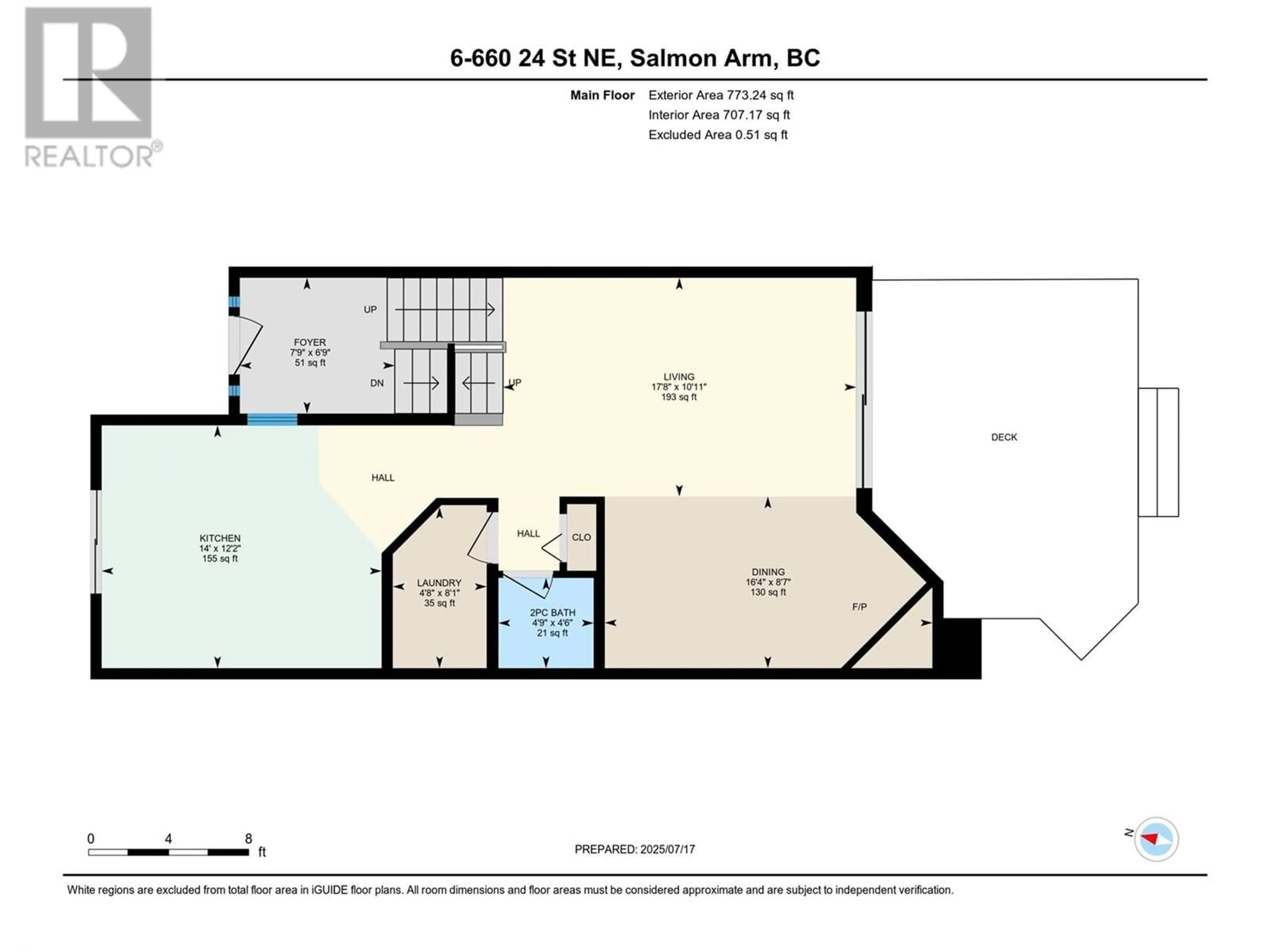 Floor plan for 6 - 660 24 STREET NORTHEAST, Salmon Arm British Columbia V1E1W1