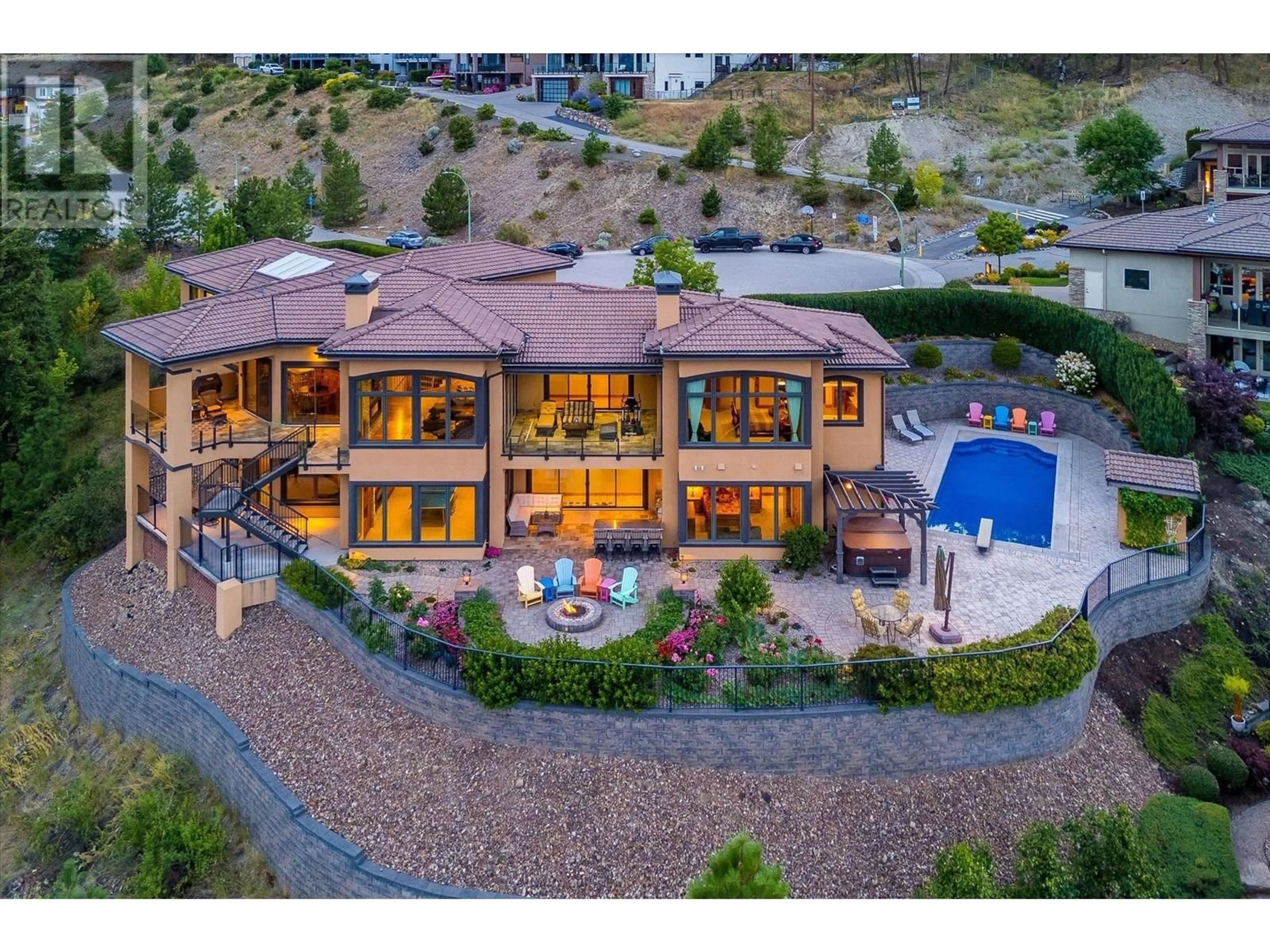 A pic from outside/outdoor area/front of a property/back of a property/a pic from drone, mountain view for 2513 CASA PALMERO DRIVE, West Kelowna British Columbia V1Z4C6