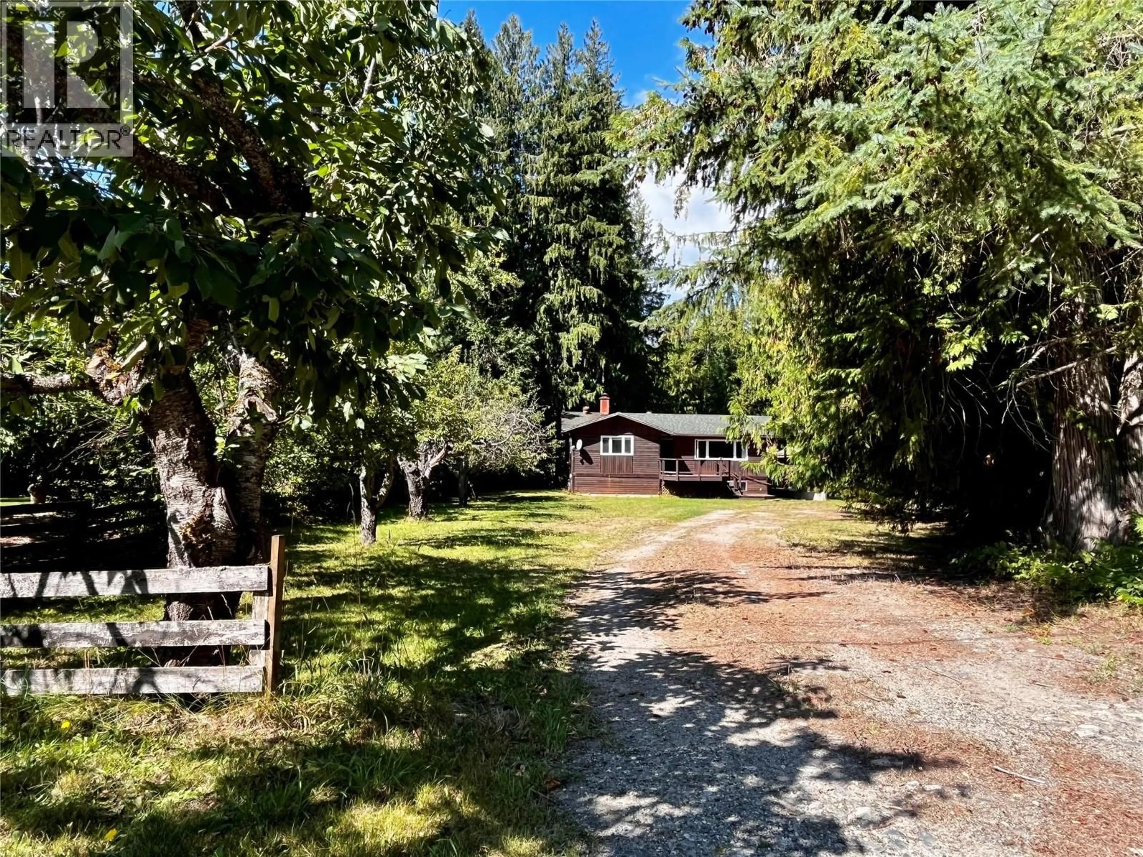A pic from outside/outdoor area/front of a property/back of a property/a pic from drone, forest/trees view for 236 CLARK ROAD, Burton British Columbia V0G1R0