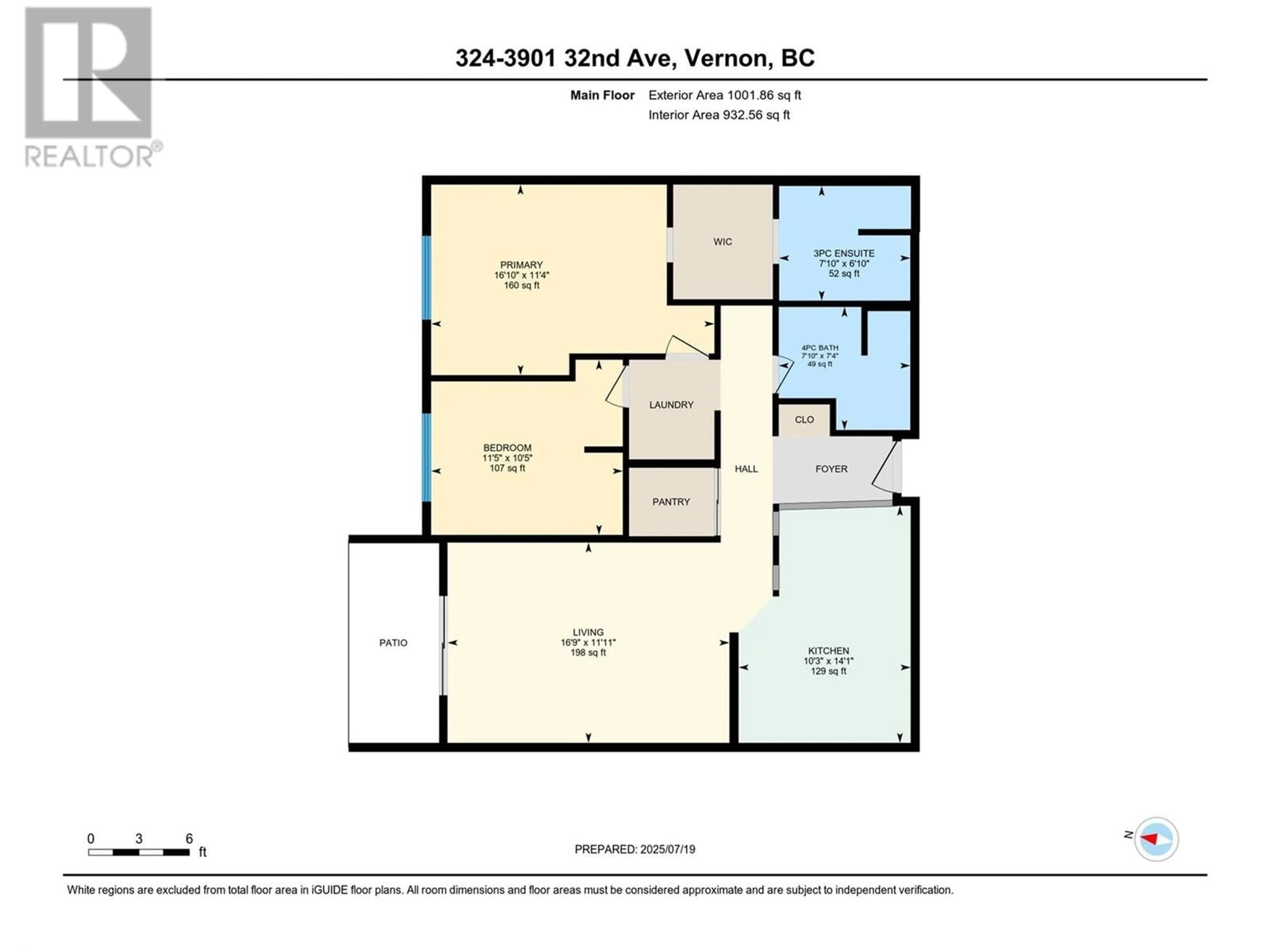 Floor plan for 324 - 3901 32 AVENUE, Vernon British Columbia V1T8M3
