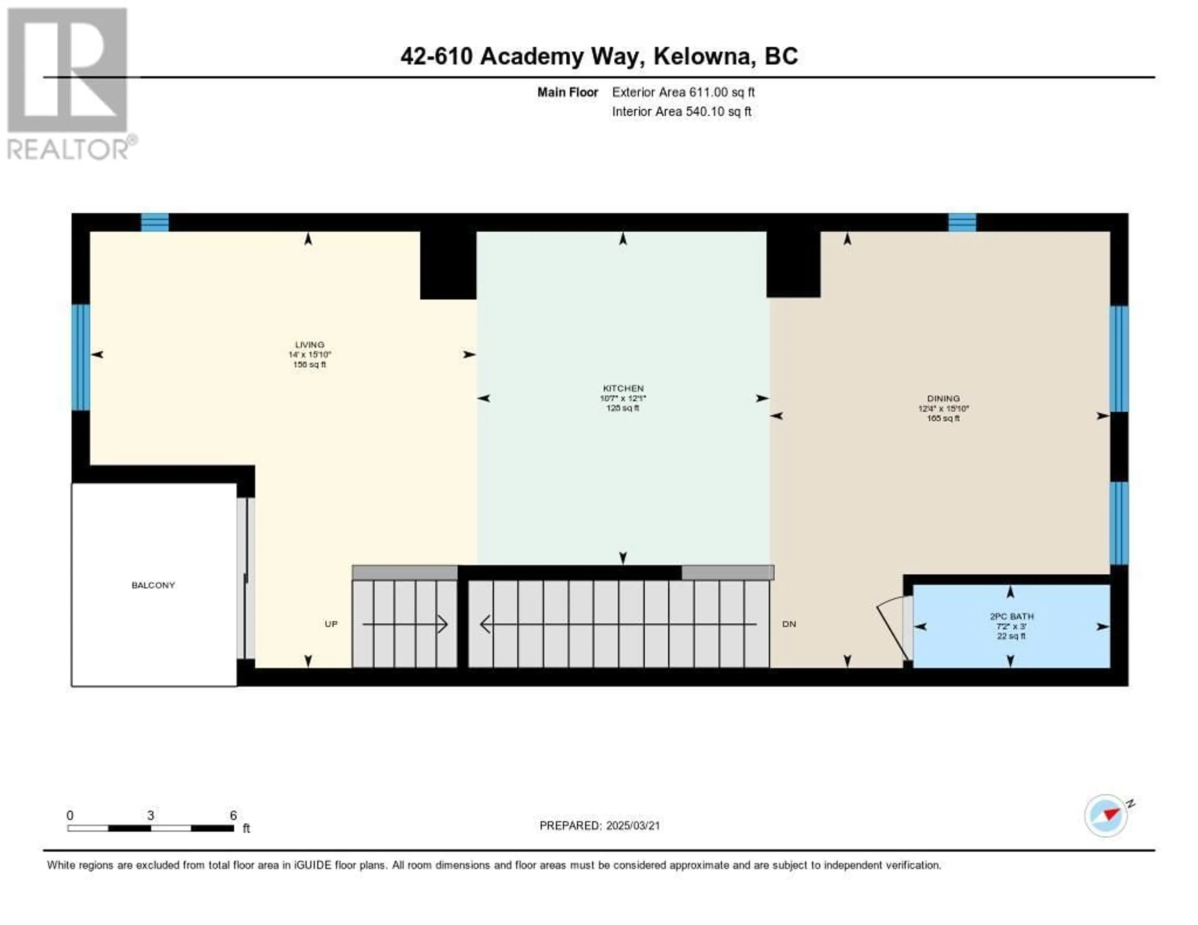 Floor plan for 42 - 610 ACADEMY WAY, Kelowna British Columbia V1V0H2