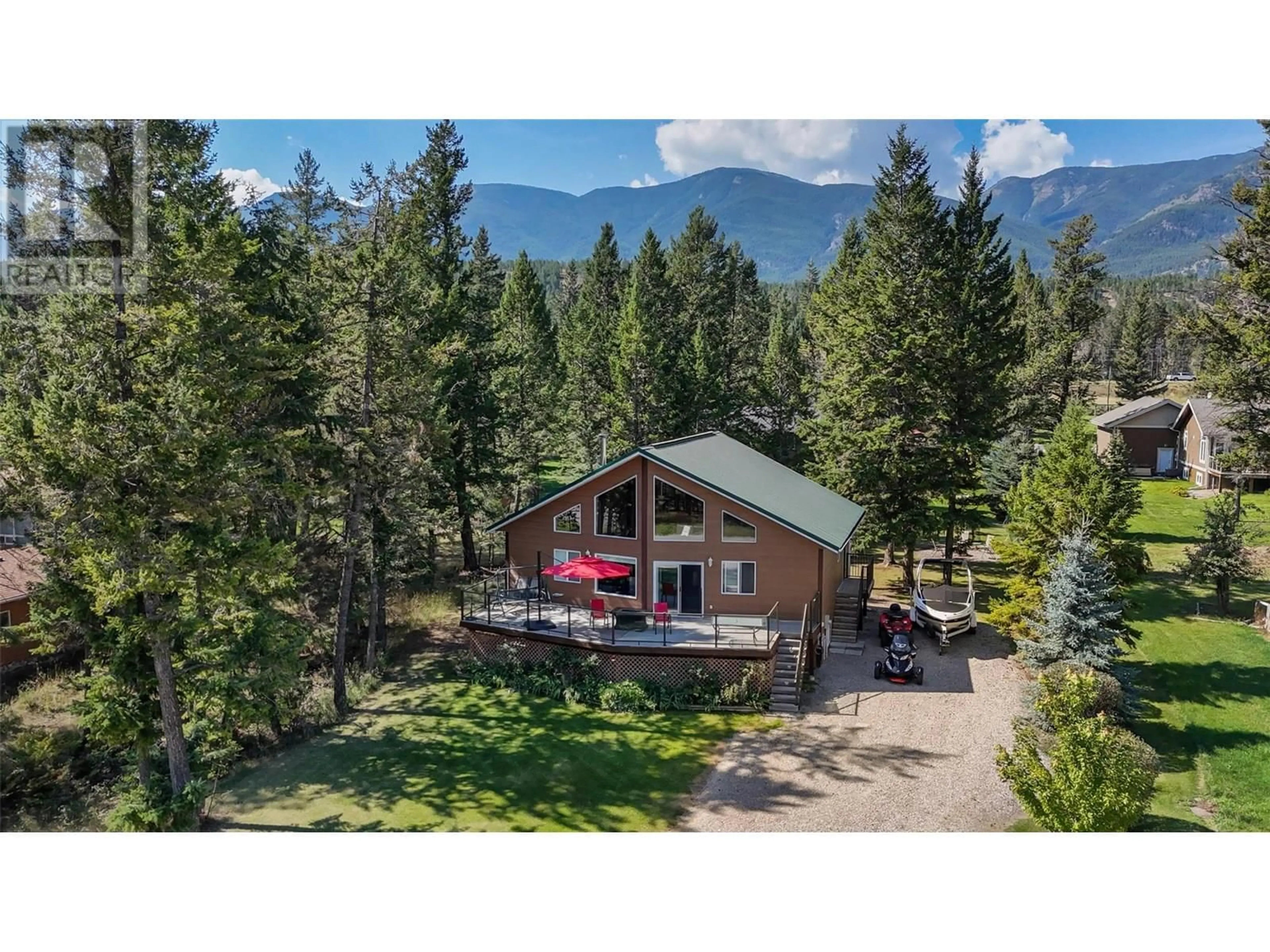 A pic from outside/outdoor area/front of a property/back of a property/a pic from drone, mountain view for 7000 COLUMBIA RIDGE DRIVE, Fairmont Hot Springs British Columbia V0B1L2