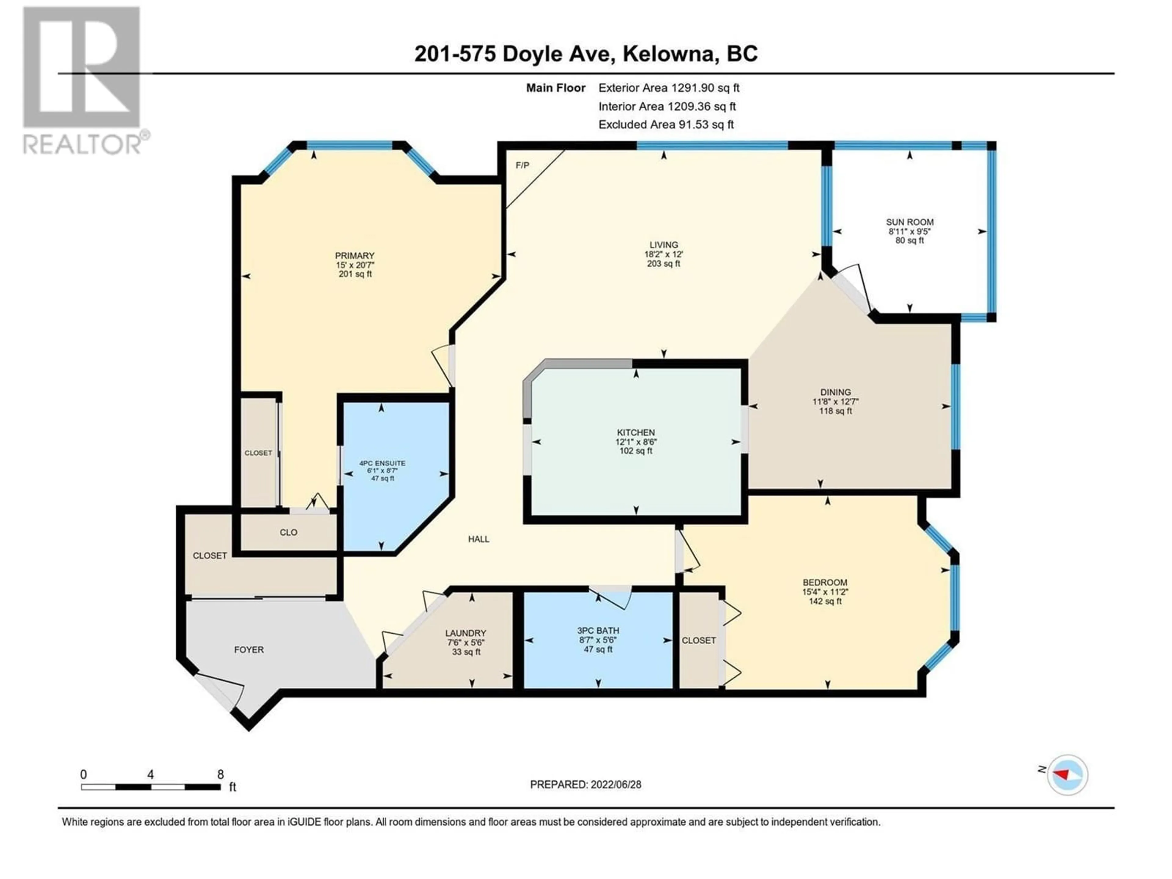 Floor plan for 201 - 575 DOYLE AVENUE, Kelowna British Columbia V1Y9N2