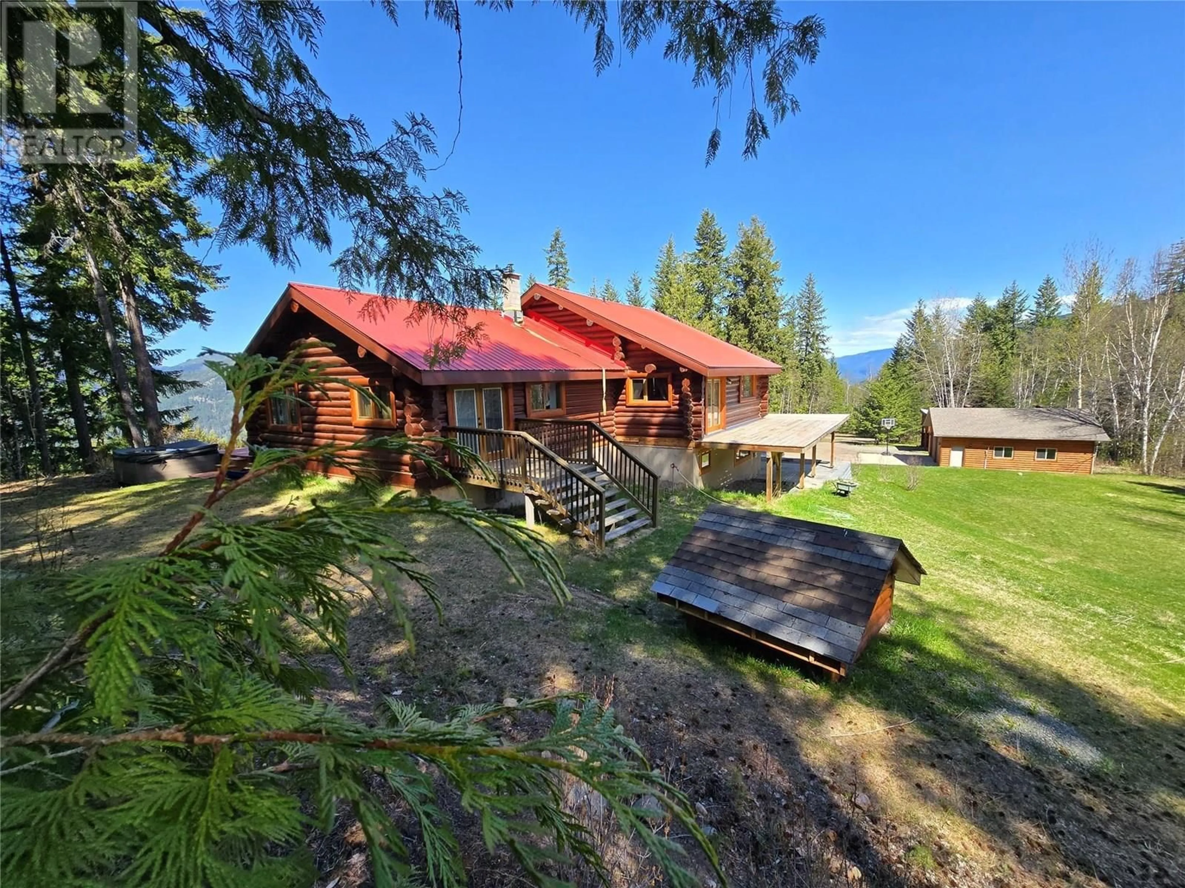 A pic from outside/outdoor area/front of a property/back of a property/a pic from drone, mountain view for 2358 DUNN LAKE ROAD, Clearwater British Columbia V0E1N0