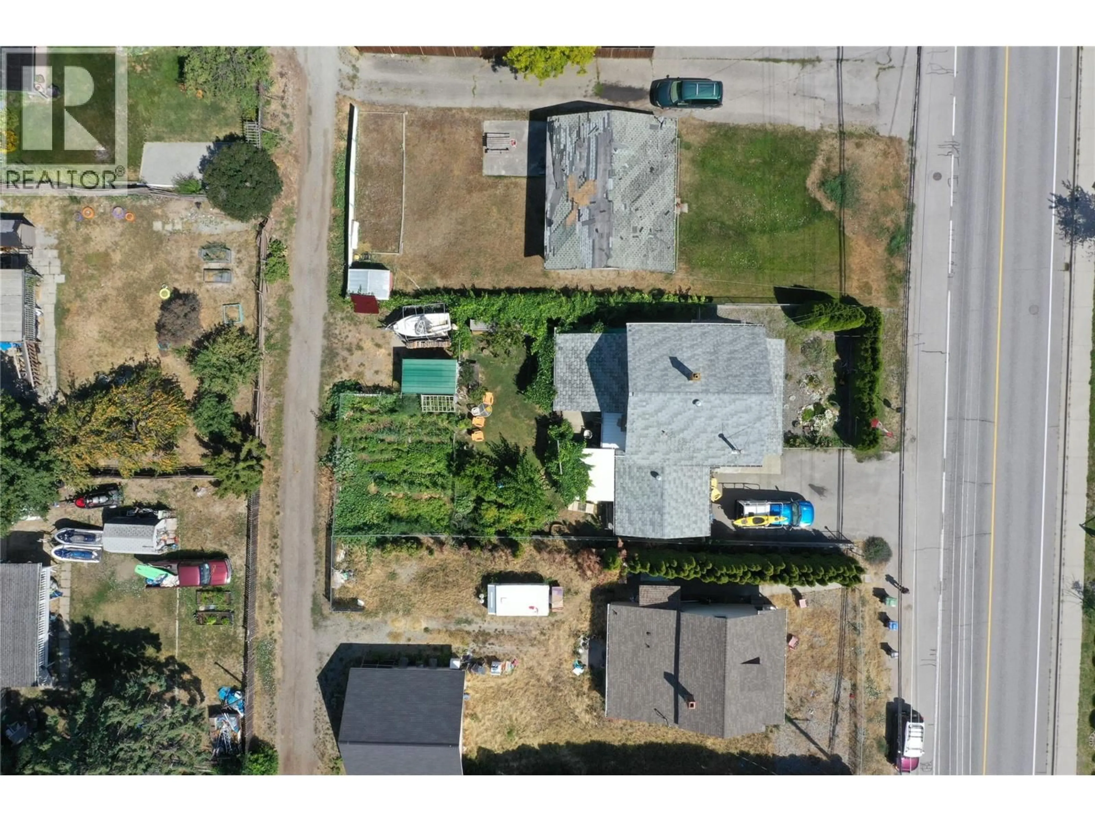 A pic from outside/outdoor area/front of a property/back of a property/a pic from drone, street for 3570 OLD OKANAGAN HIGHWAY, West Kelowna British Columbia V4T1P3