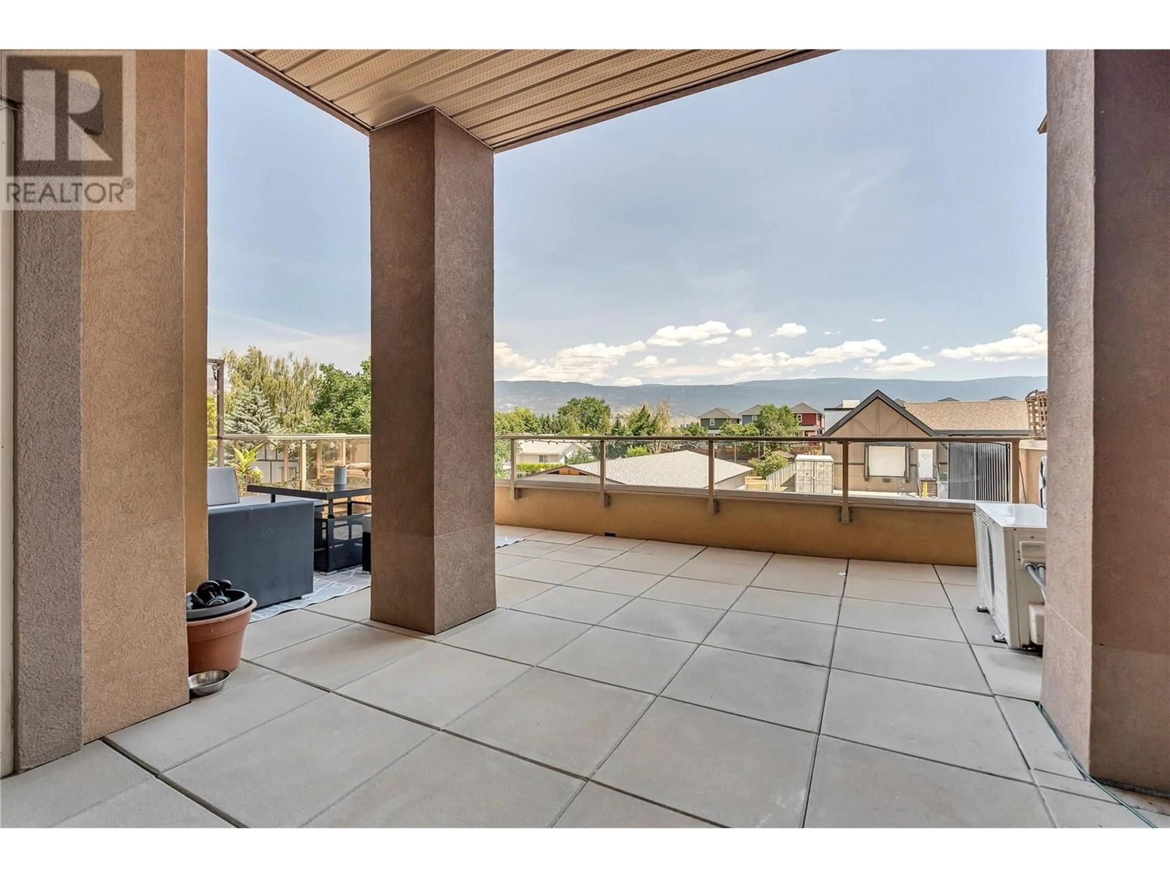 Patio, mountain view for 206 - 13615 VICTORIA ROAD NORTH, Summerland British Columbia V0H1Z5