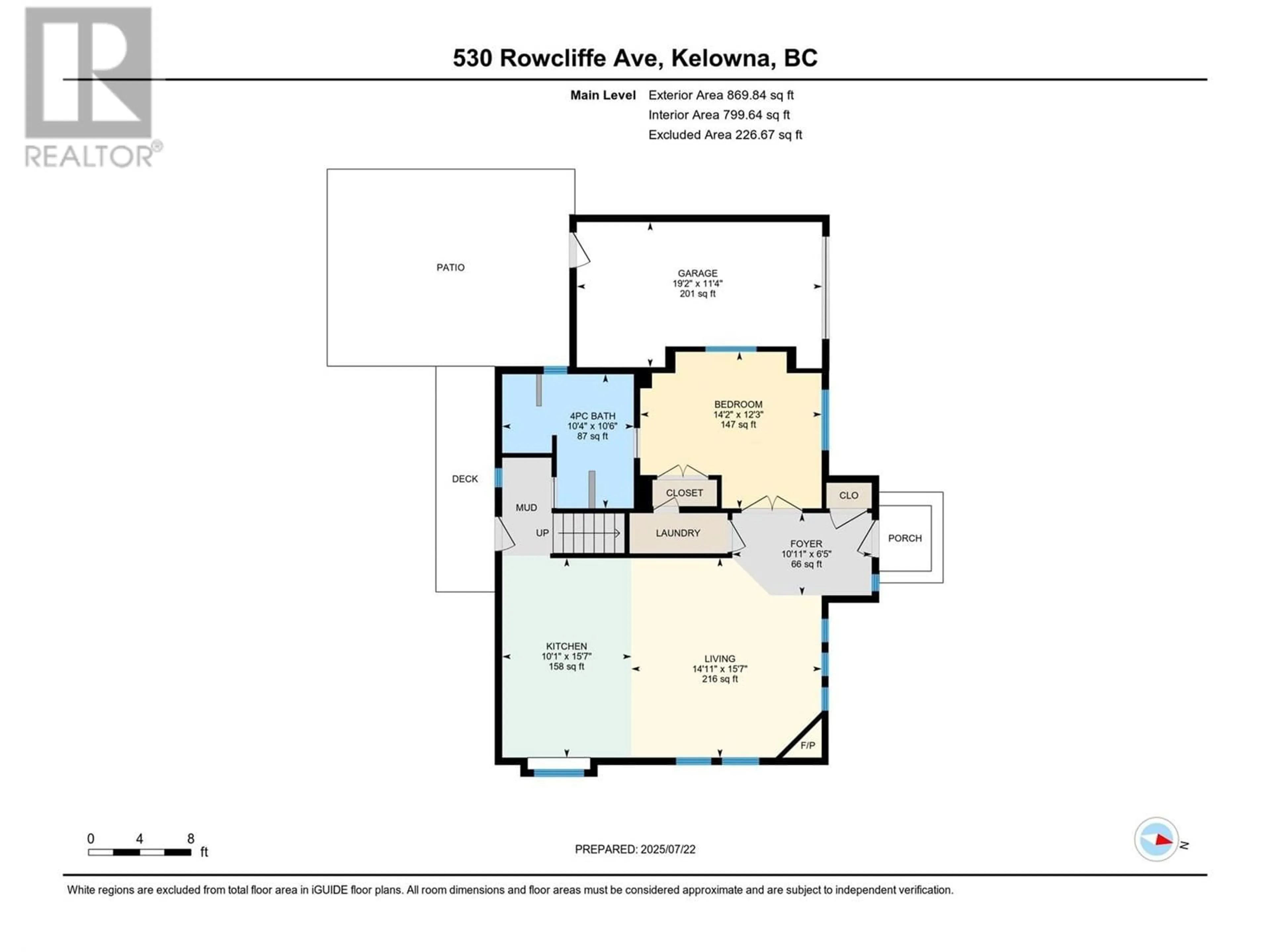 Floor plan for 530 ROWCLIFFE AVENUE, Kelowna British Columbia V1Y5Y9