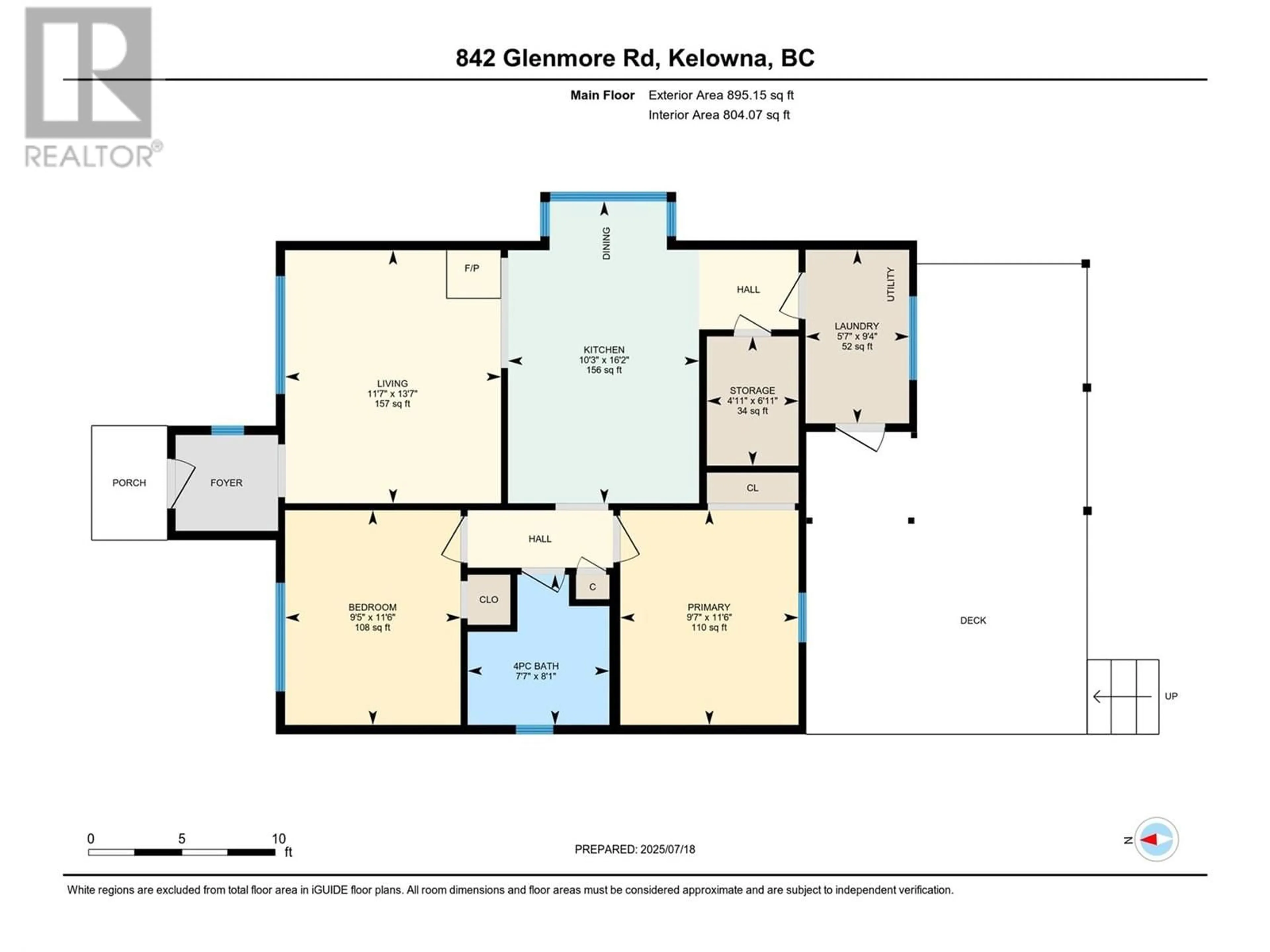 Floor plan for 842 GLENMORE DRIVE, Kelowna British Columbia V1Y4N9