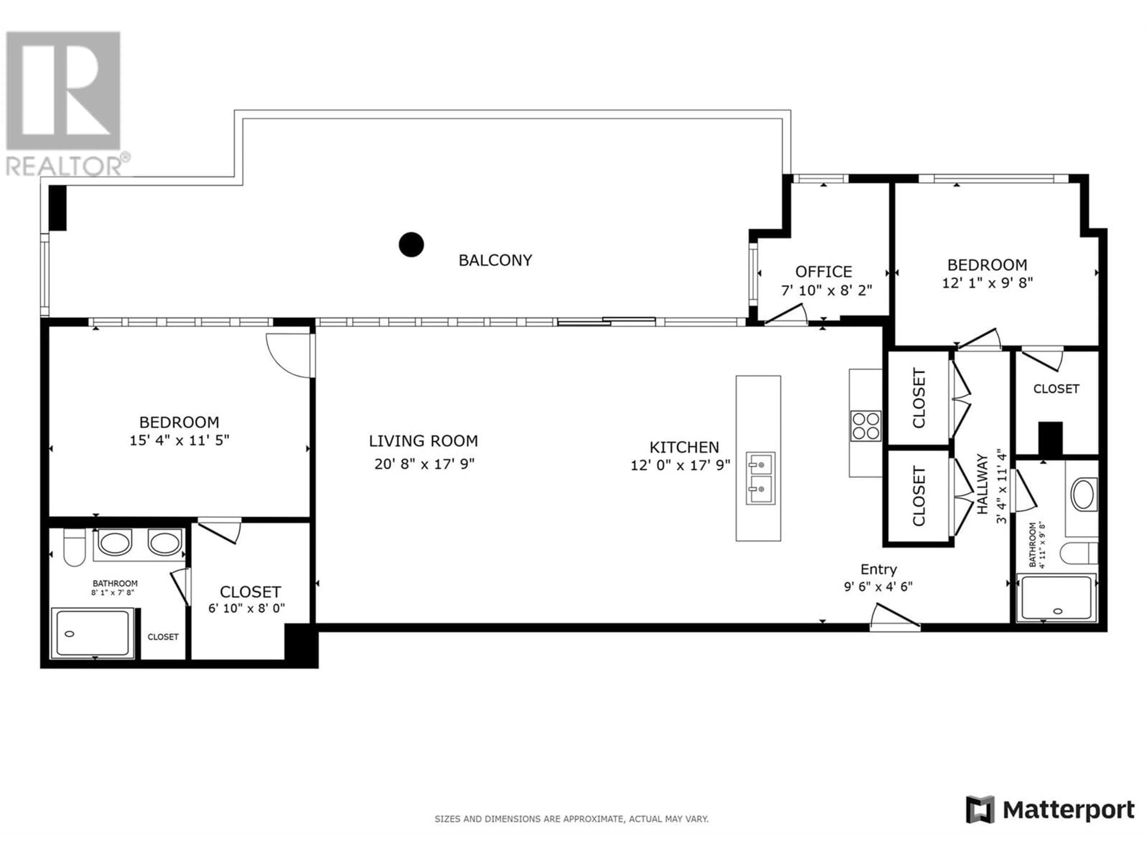 Floor plan for 2602 - 1181 SUNSET DRIVE, Kelowna British Columbia V1Y0L4