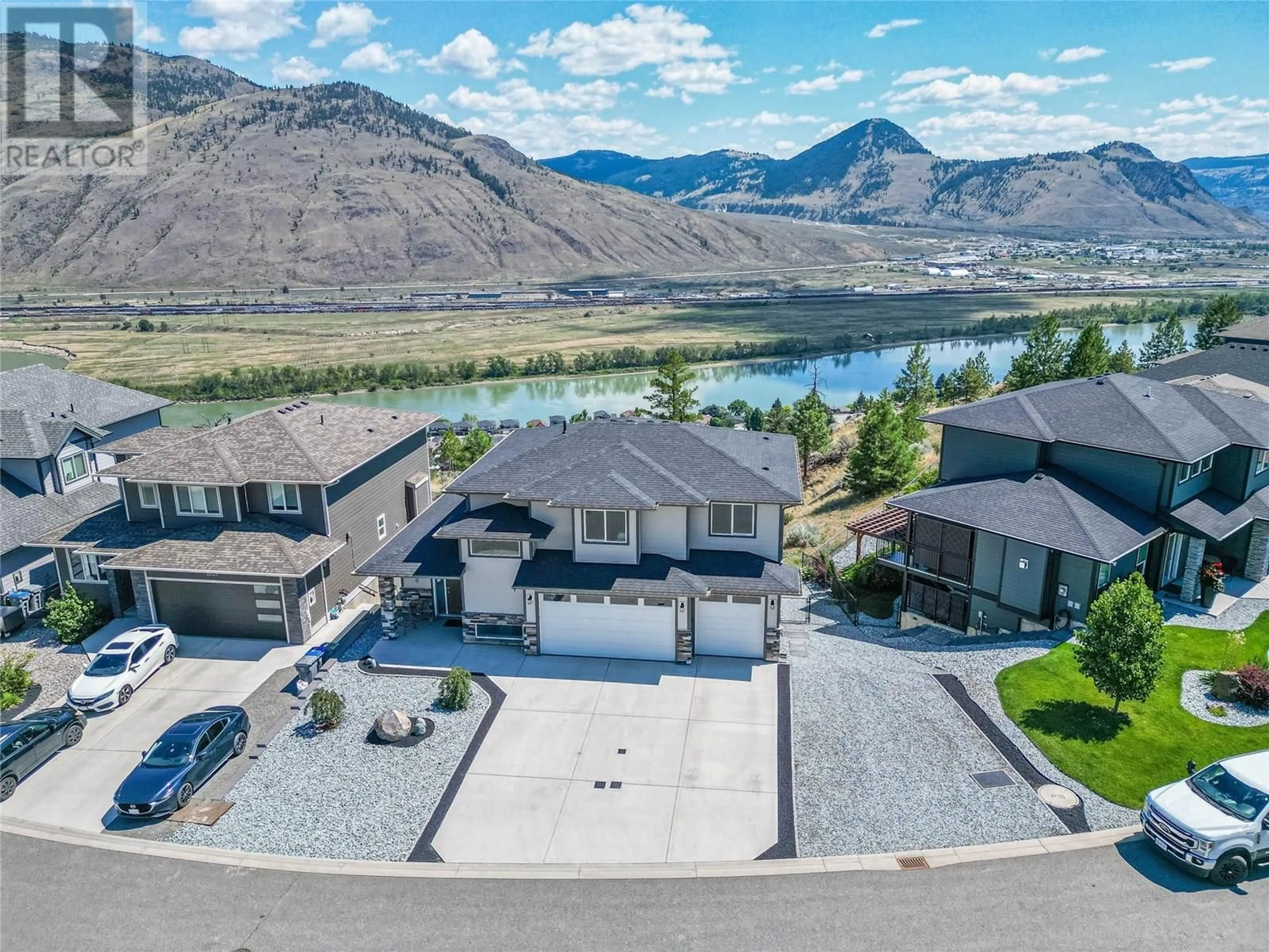 A pic from outside/outdoor area/front of a property/back of a property/a pic from drone, water/lake/river/ocean view for 2220 DOUBLETREE CRESCENT, Kamloops British Columbia V2B0G8