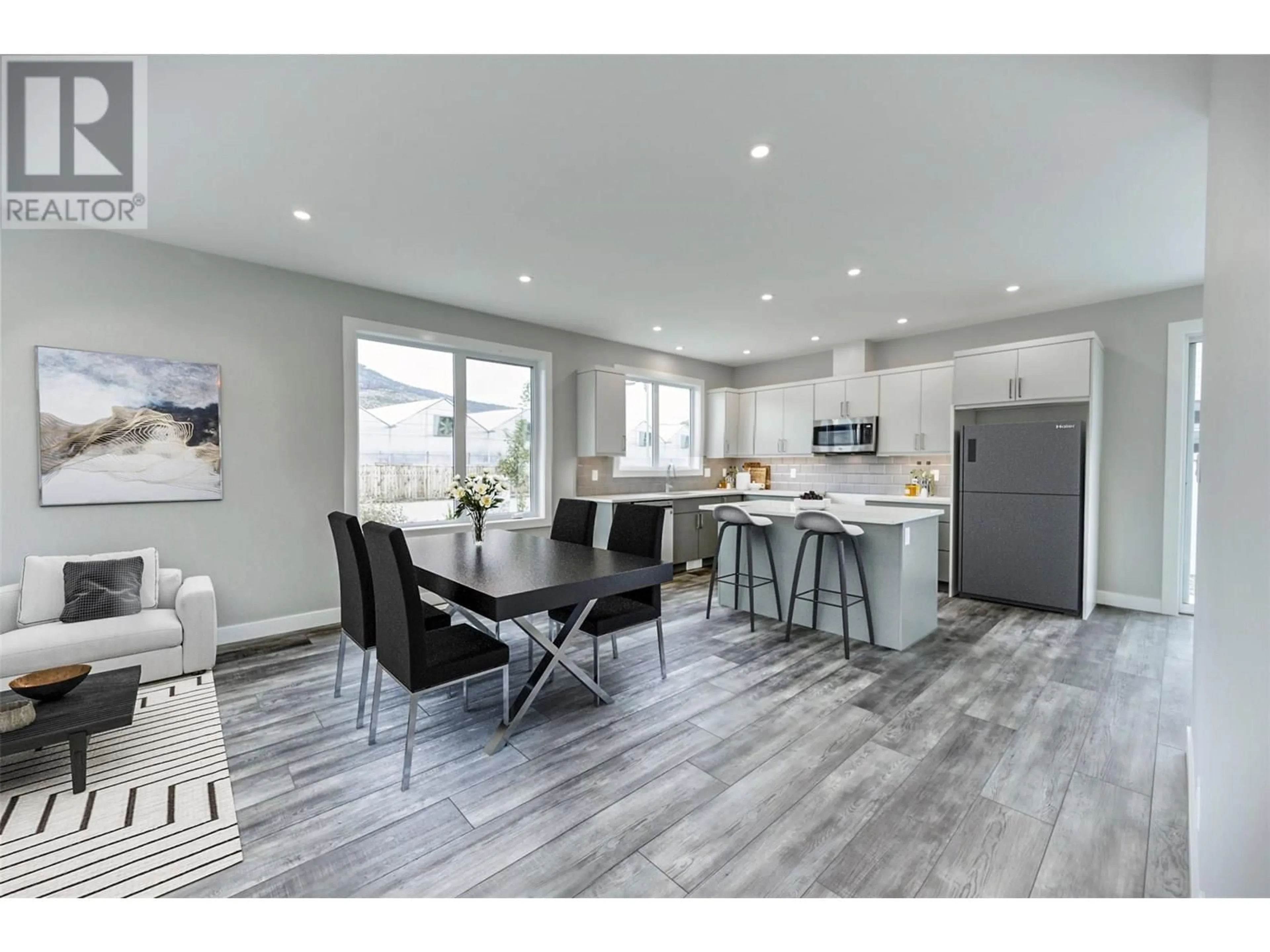Open concept kitchen, wood/laminate floor for 2 WOOD DUCK WAY, Osoyoos British Columbia V0H1V5