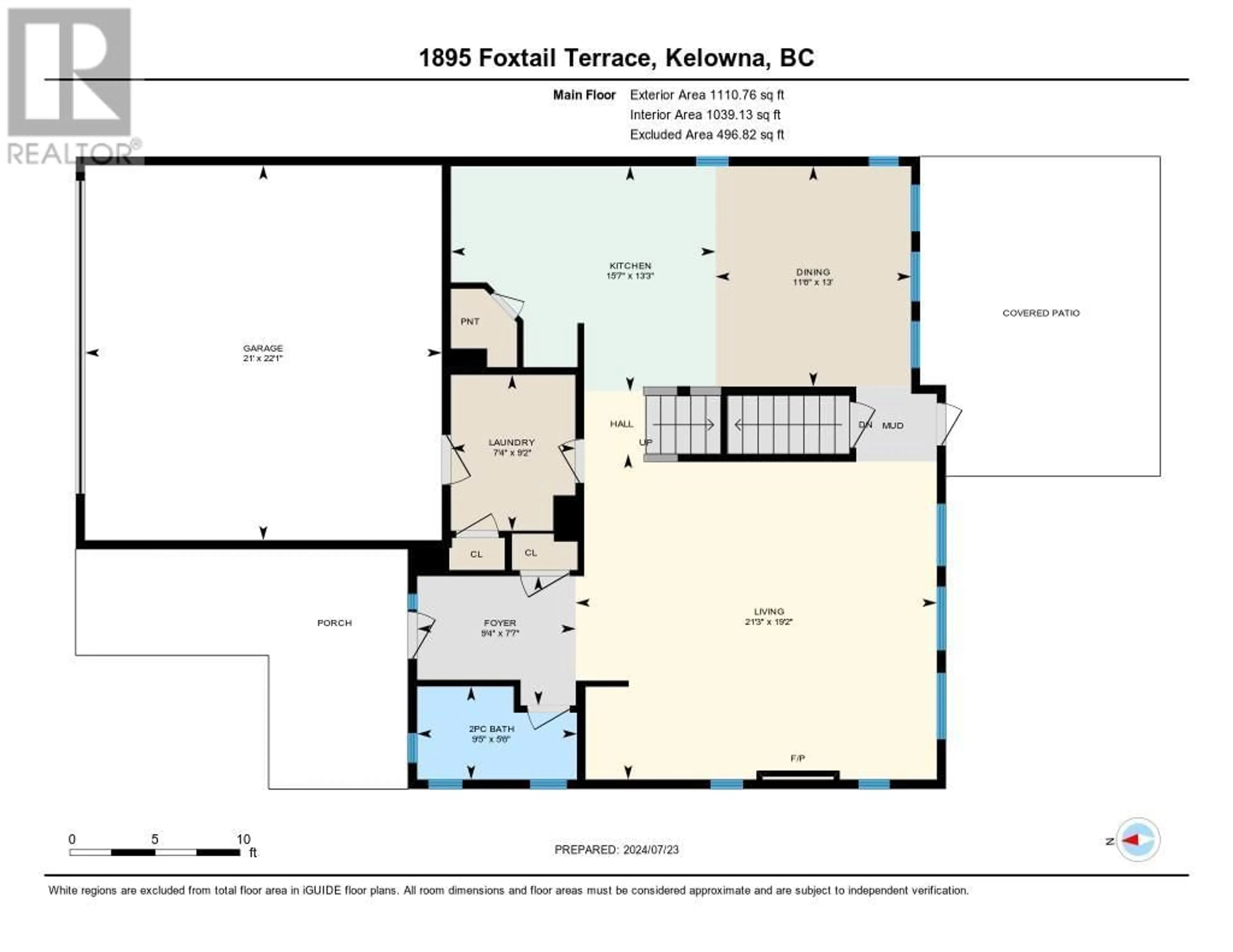 Floor plan for 1895 FOXTAIL TERRACE, Kelowna British Columbia V1P1T9