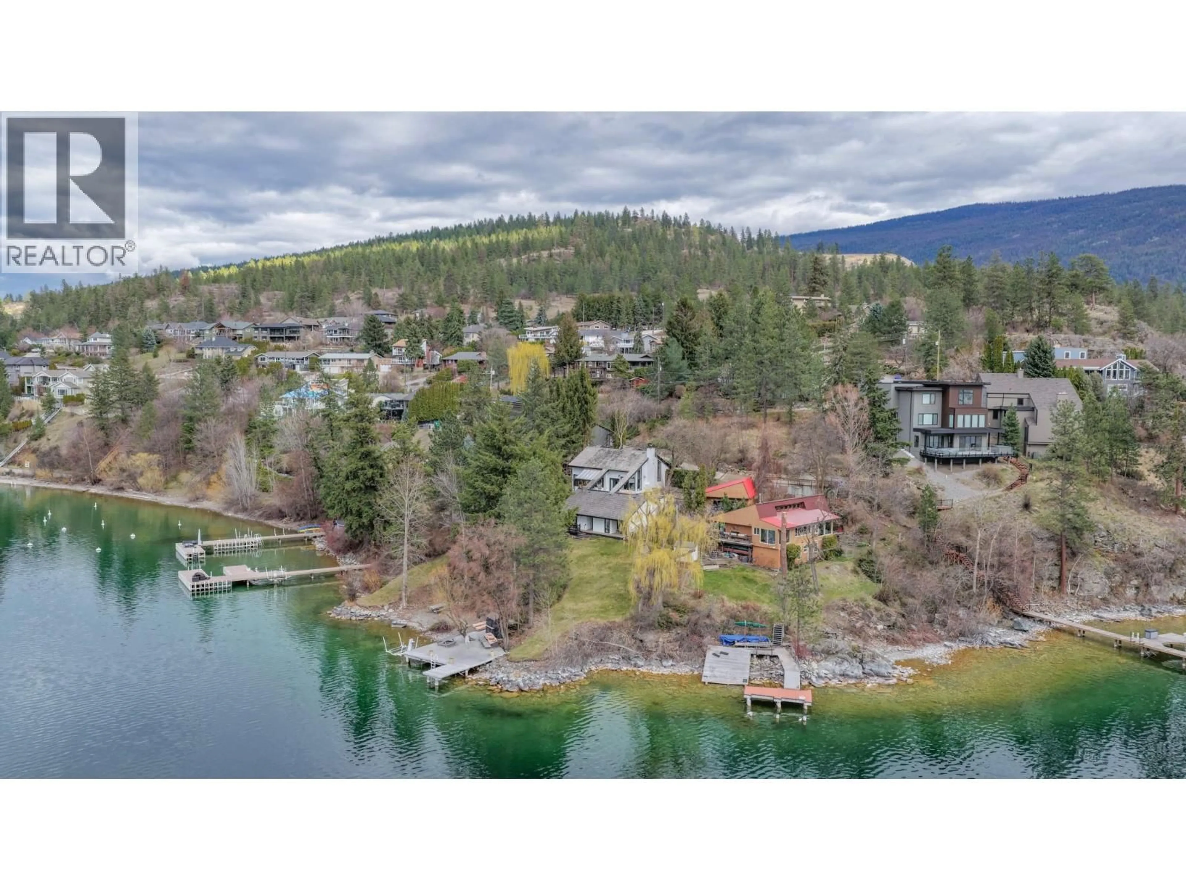 A pic from outside/outdoor area/front of a property/back of a property/a pic from drone, water/lake/river/ocean view for 13804 PONDEROSA WAY, Coldstream British Columbia V1B1A4