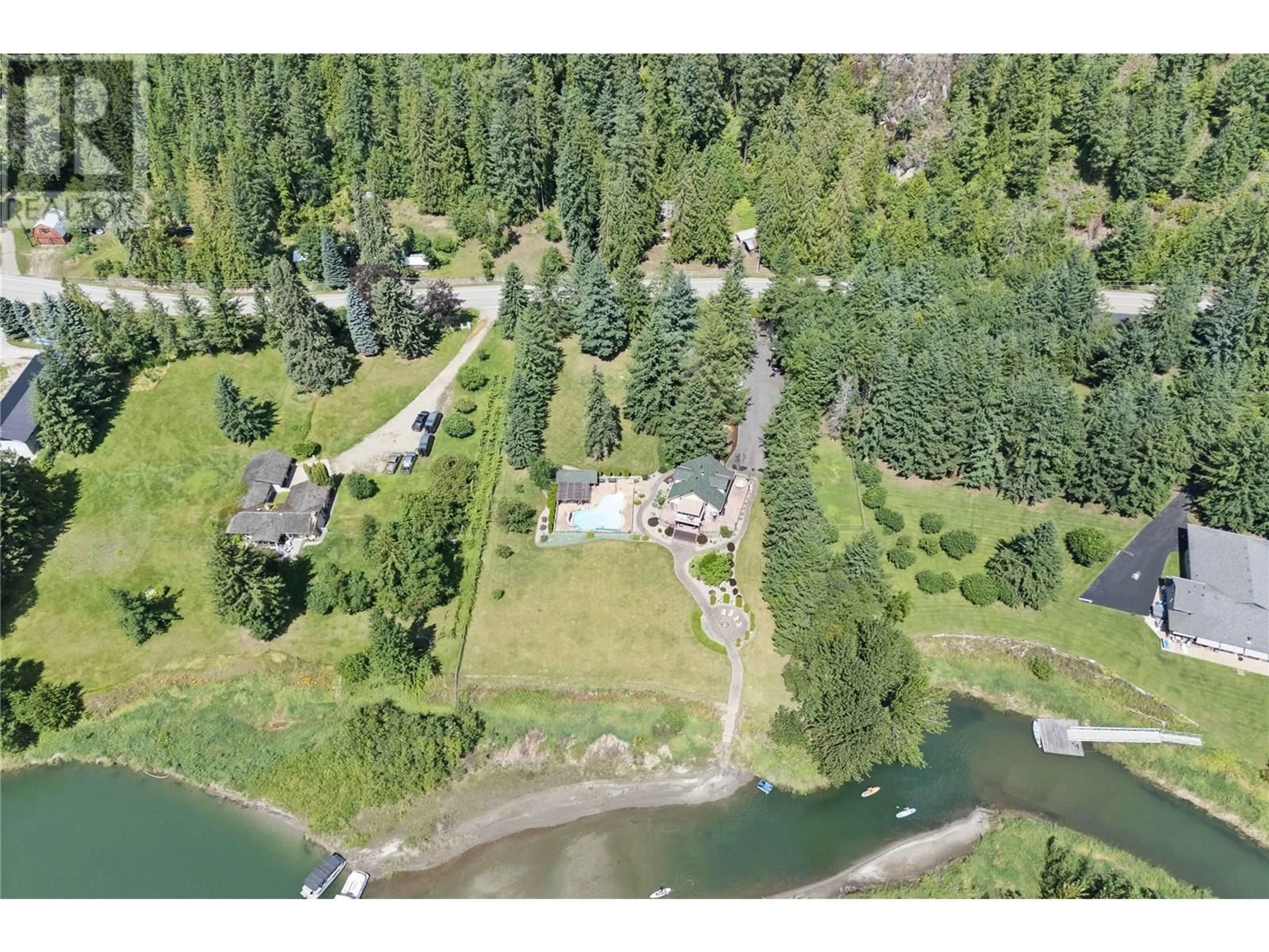 A pic from outside/outdoor area/front of a property/back of a property/a pic from drone, water/lake/river/ocean view for 33 OLD TOWN ROAD, Sicamous British Columbia V0E2V4