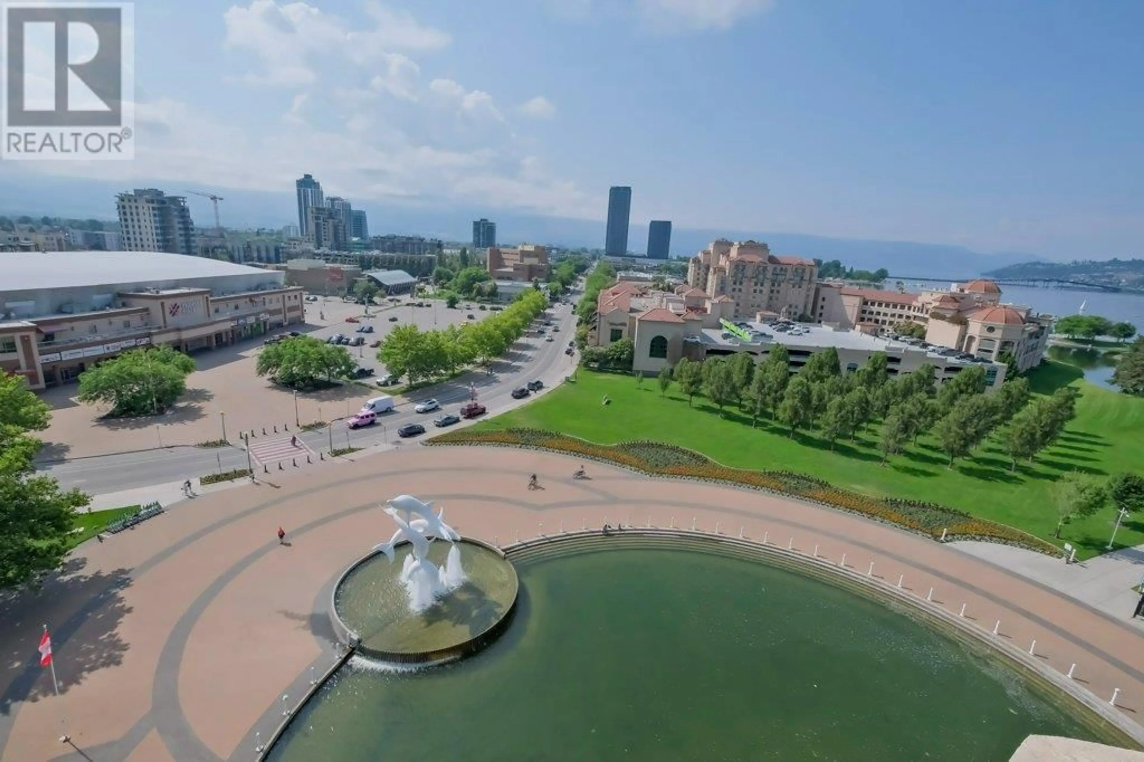A pic from outside/outdoor area/front of a property/back of a property/a pic from drone, water/lake/river/ocean view for 1103 - 1160 SUNSET DRIVE, Kelowna British Columbia V1Y9P7