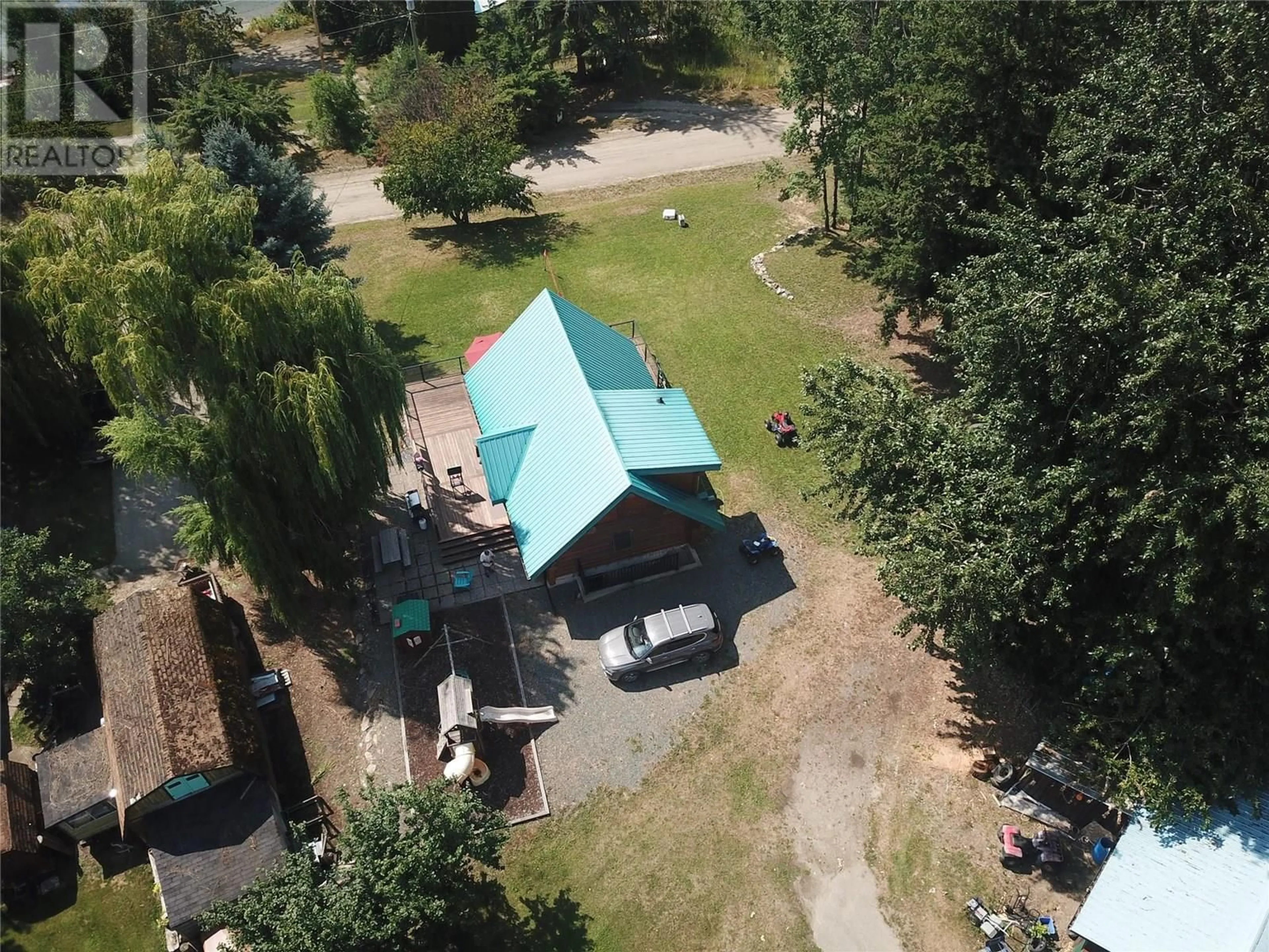 A pic from outside/outdoor area/front of a property/back of a property/a pic from drone, unknown for 2232 CHIEF ATAHM DRIVE, Adams Lake British Columbia V0E1M2