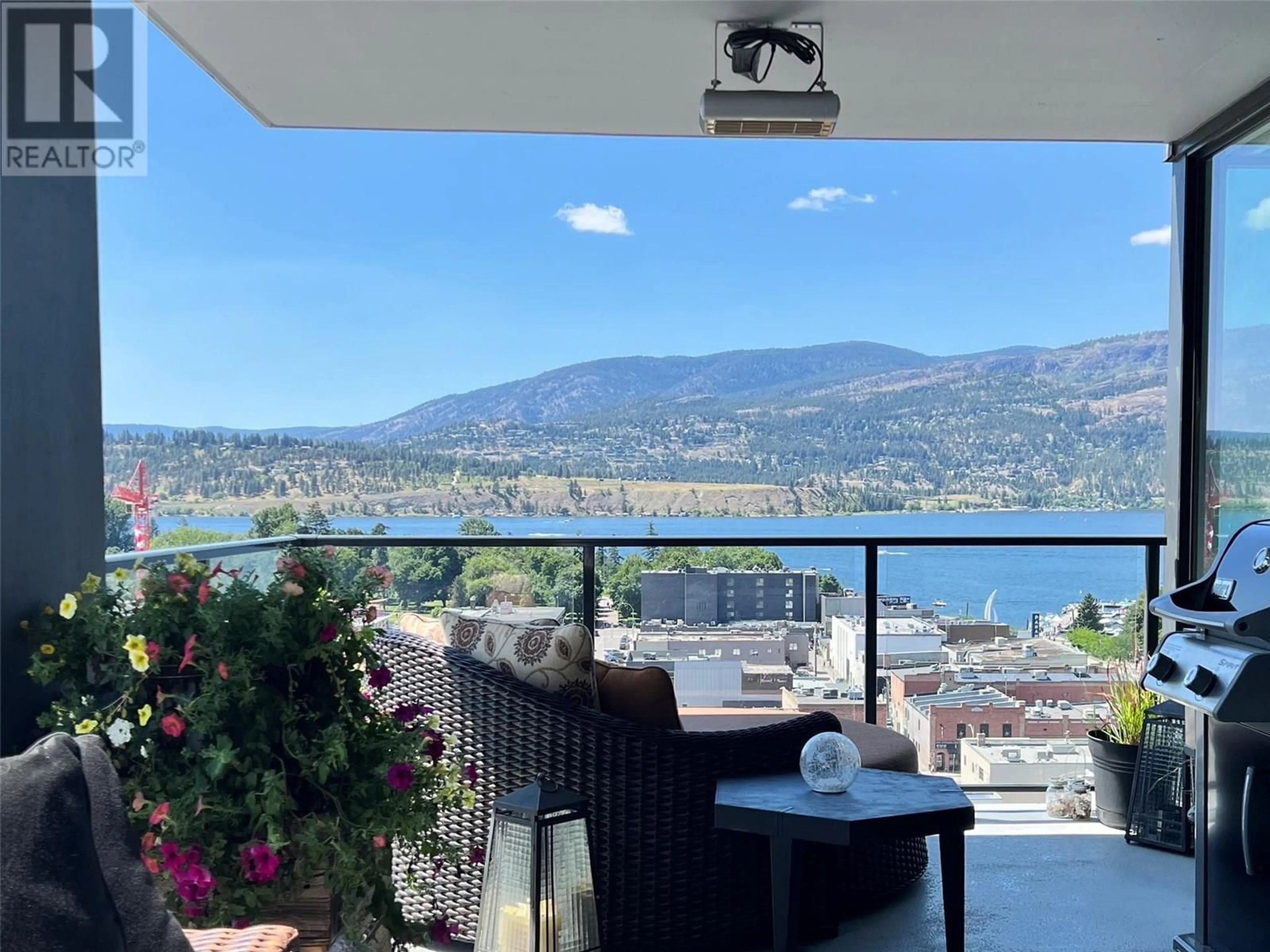 Balcony in the apartment, water/lake/river/ocean view for 1408 - 1588 ELLIS STREET, Kelowna British Columbia V1Y0H1