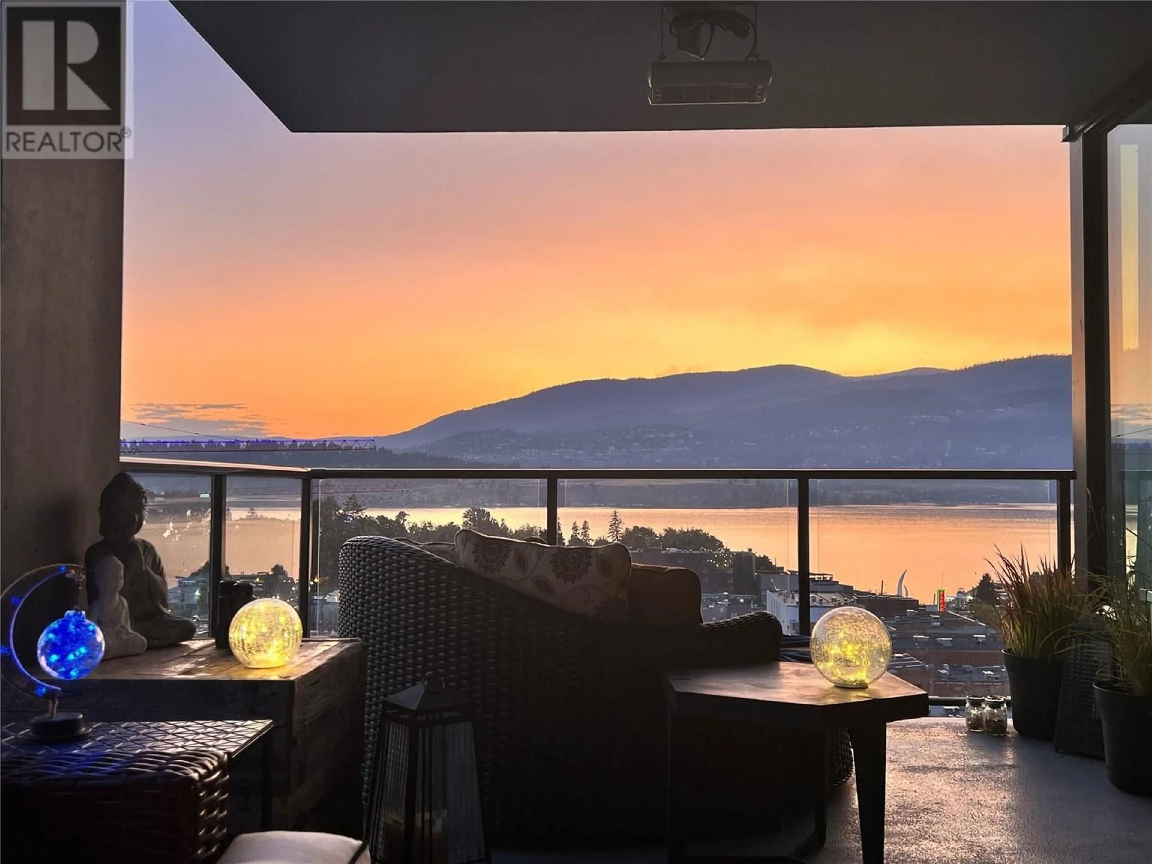 Balcony in the apartment, mountain view for 1408 - 1588 ELLIS STREET, Kelowna British Columbia V1Y0H1