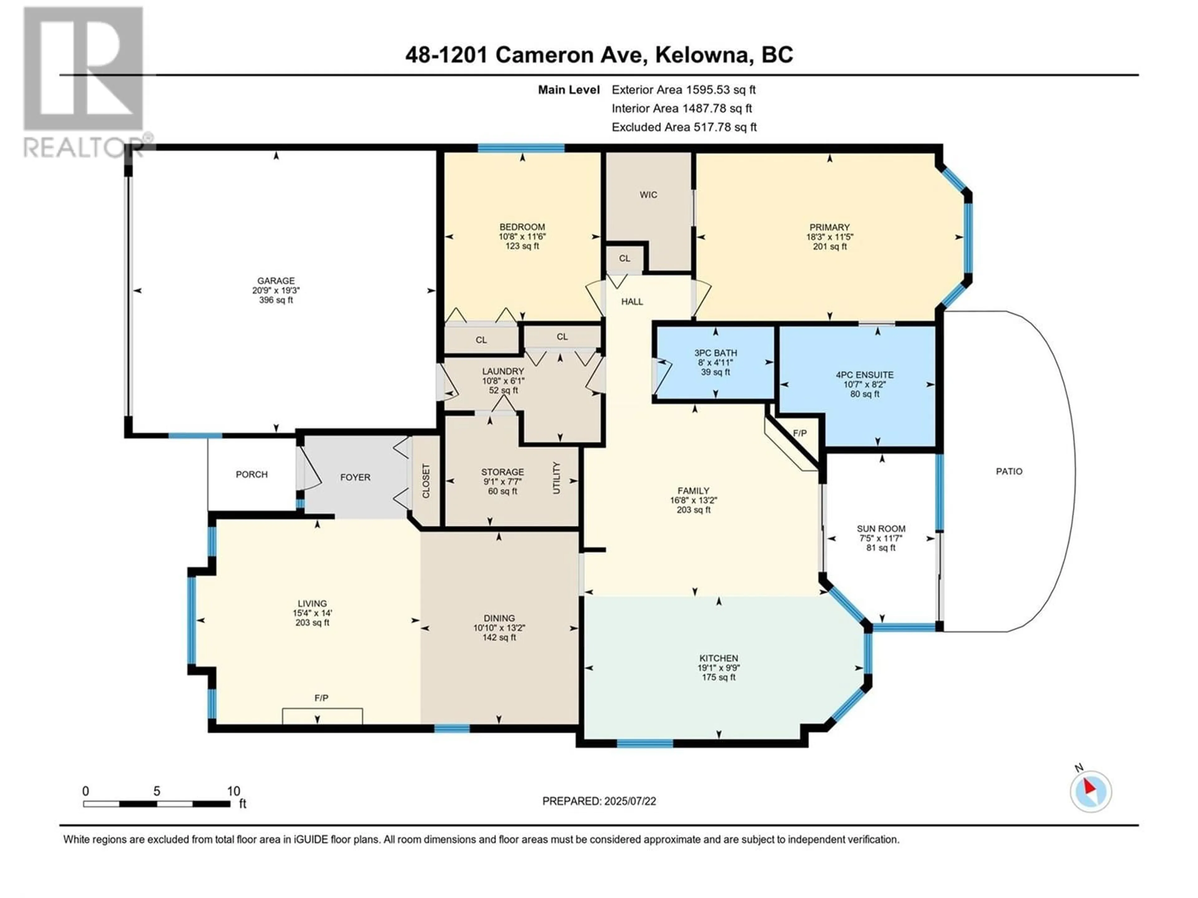 Floor plan for 48 - 1201 CAMERON AVENUE, Kelowna British Columbia V1W3R9