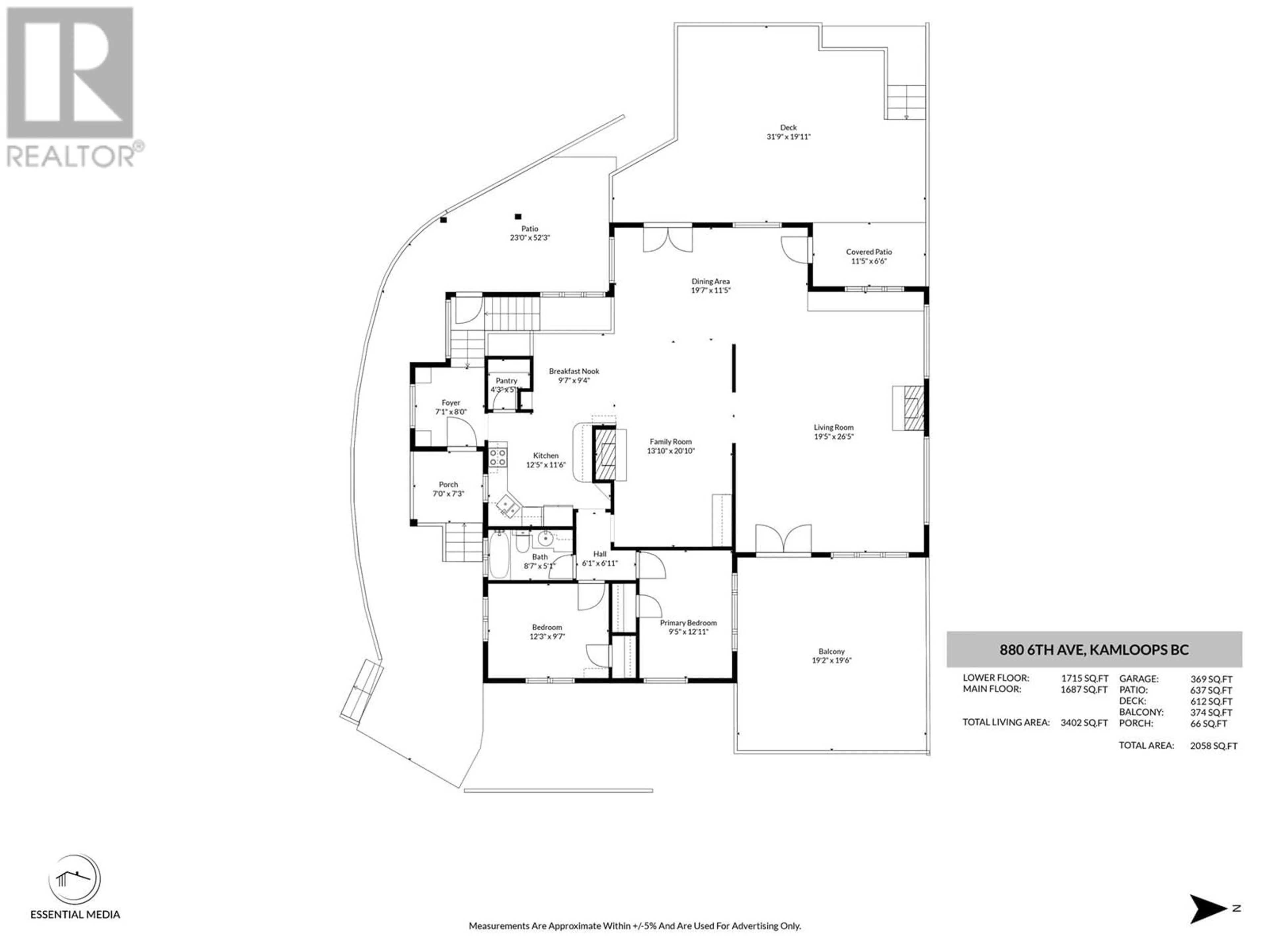 Floor plan for 880 6TH AVENUE, Kamloops British Columbia V2C3S1