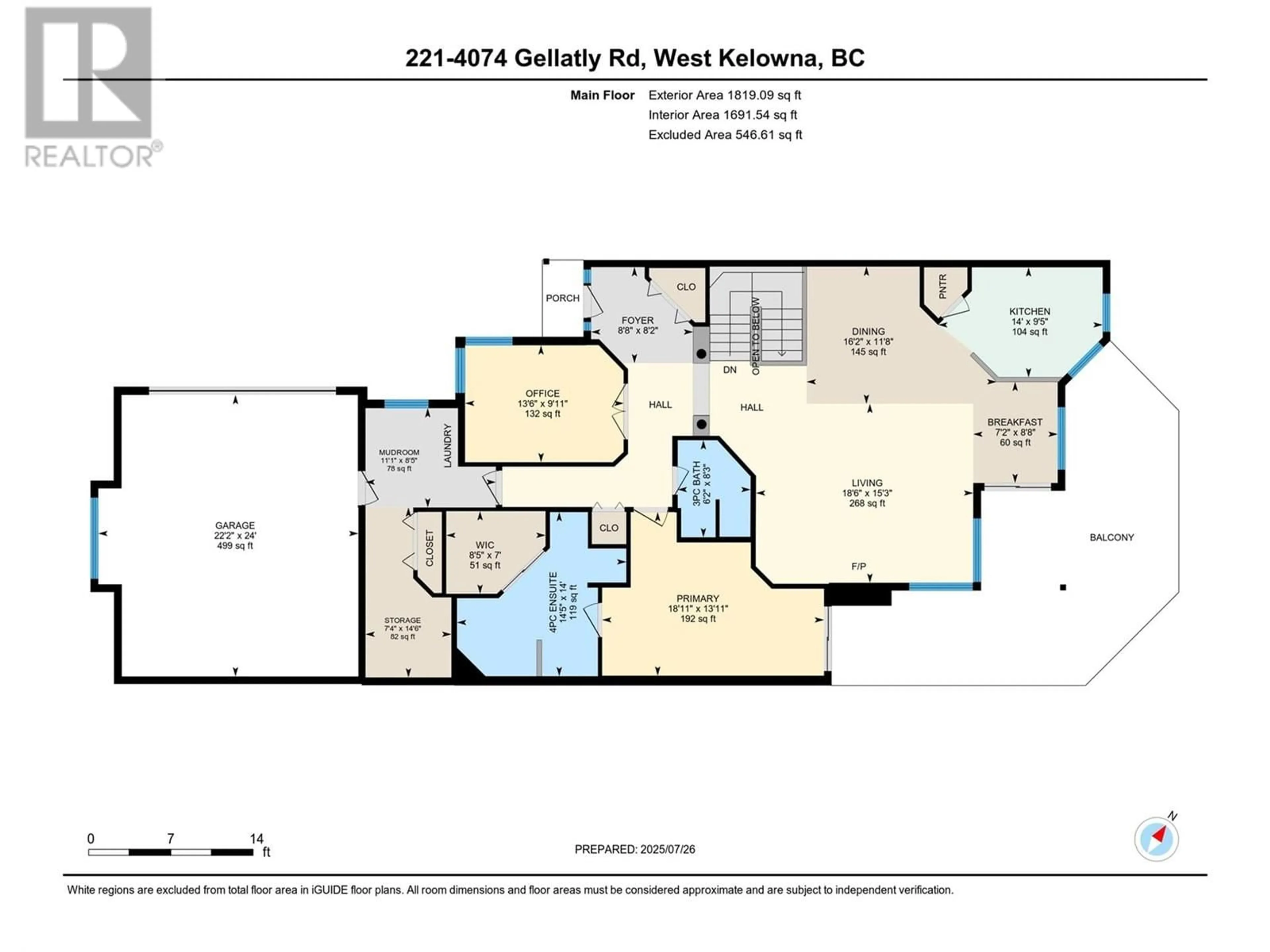 Floor plan for 221 - 4074 GELLATLY ROAD, West Kelowna British Columbia V4T2S8