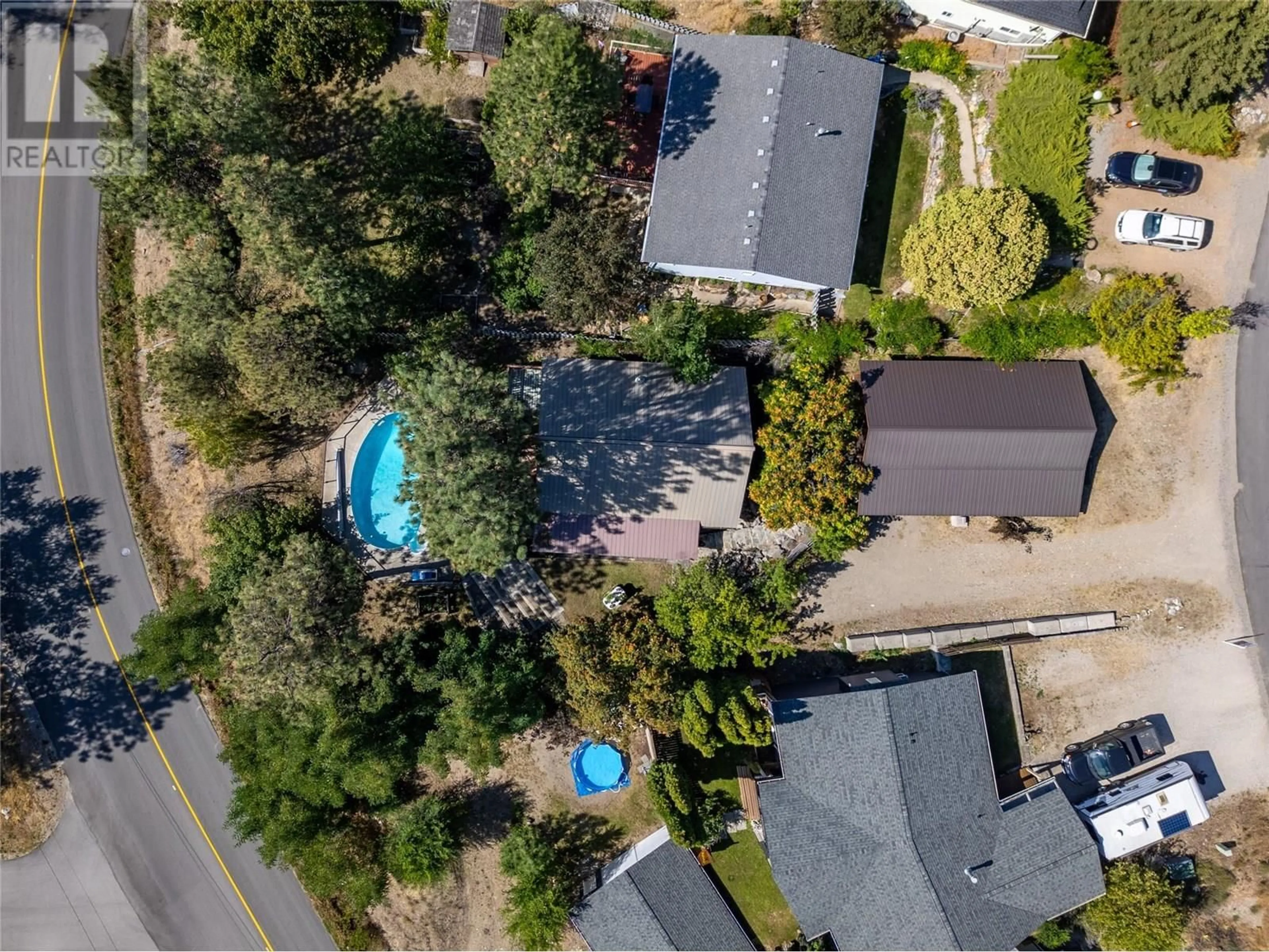 A pic from outside/outdoor area/front of a property/back of a property/a pic from drone, street for 1324 PEACHCLIFF DRIVE, Okanagan Falls British Columbia V0H1R1