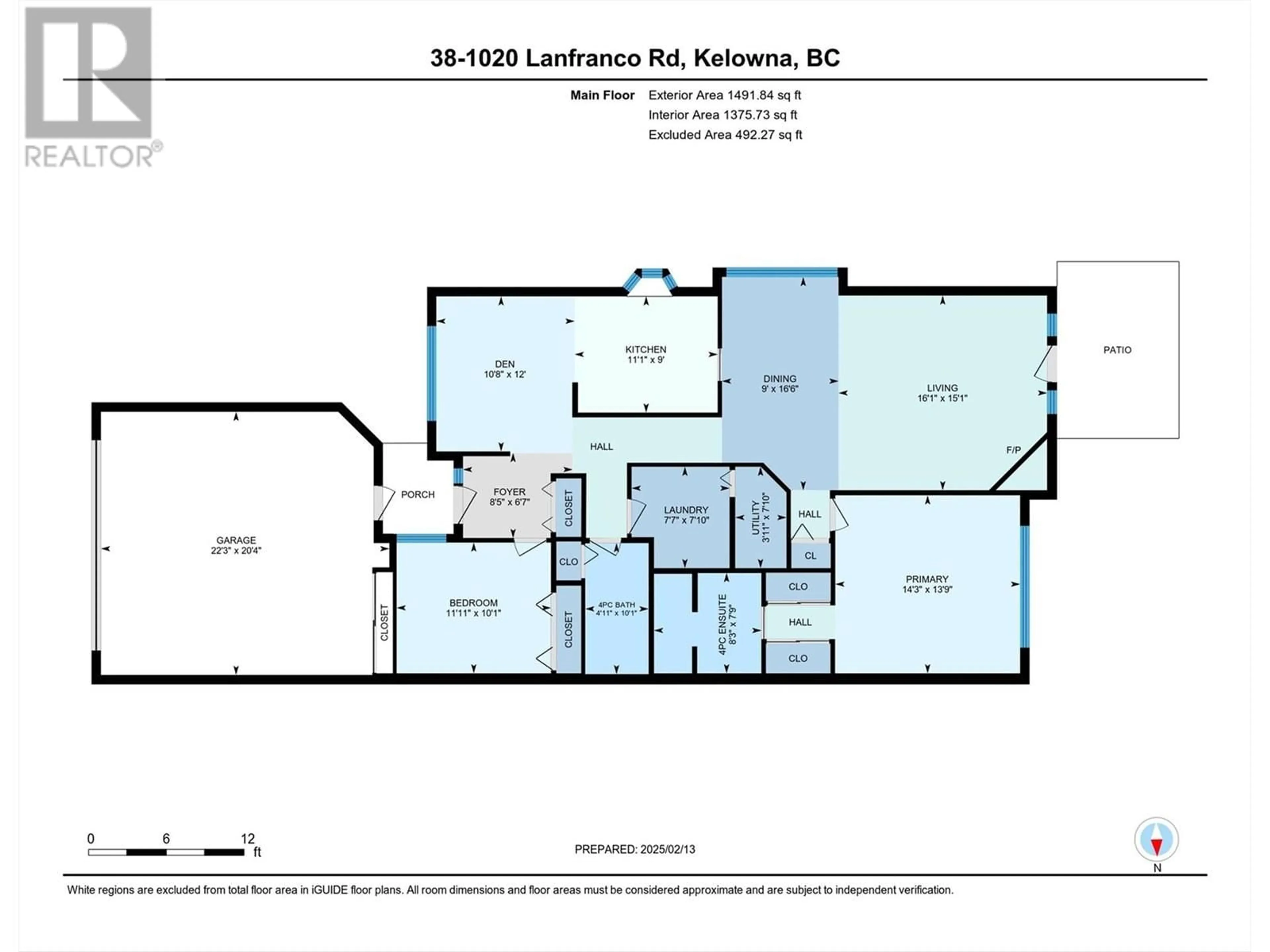 Floor plan for 38 - 1020 LANFRANCO ROAD, Kelowna British Columbia V1W3W6