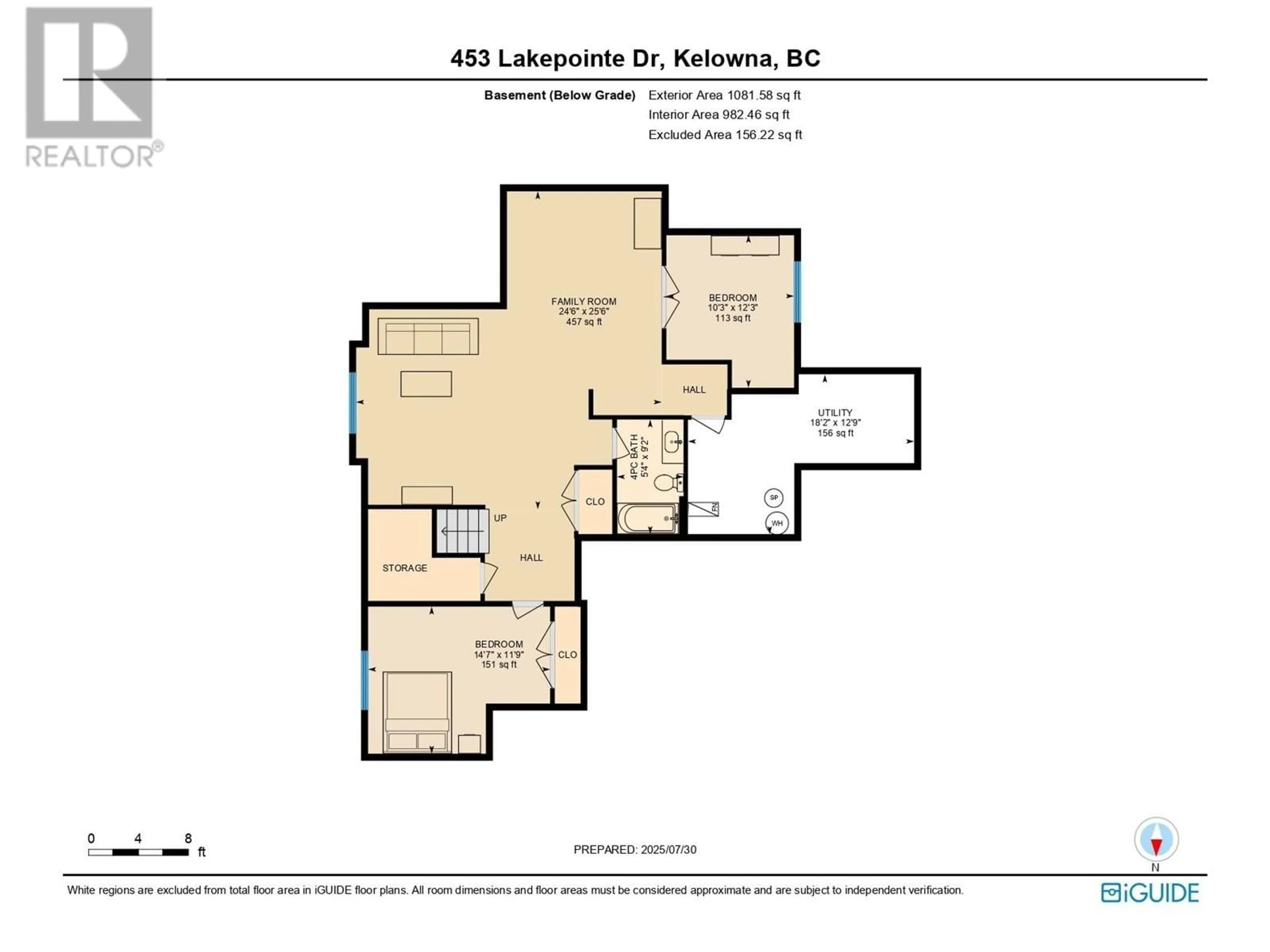 Floor plan for 453 LAKEPOINTE DRIVE, Kelowna British Columbia V1W5K2