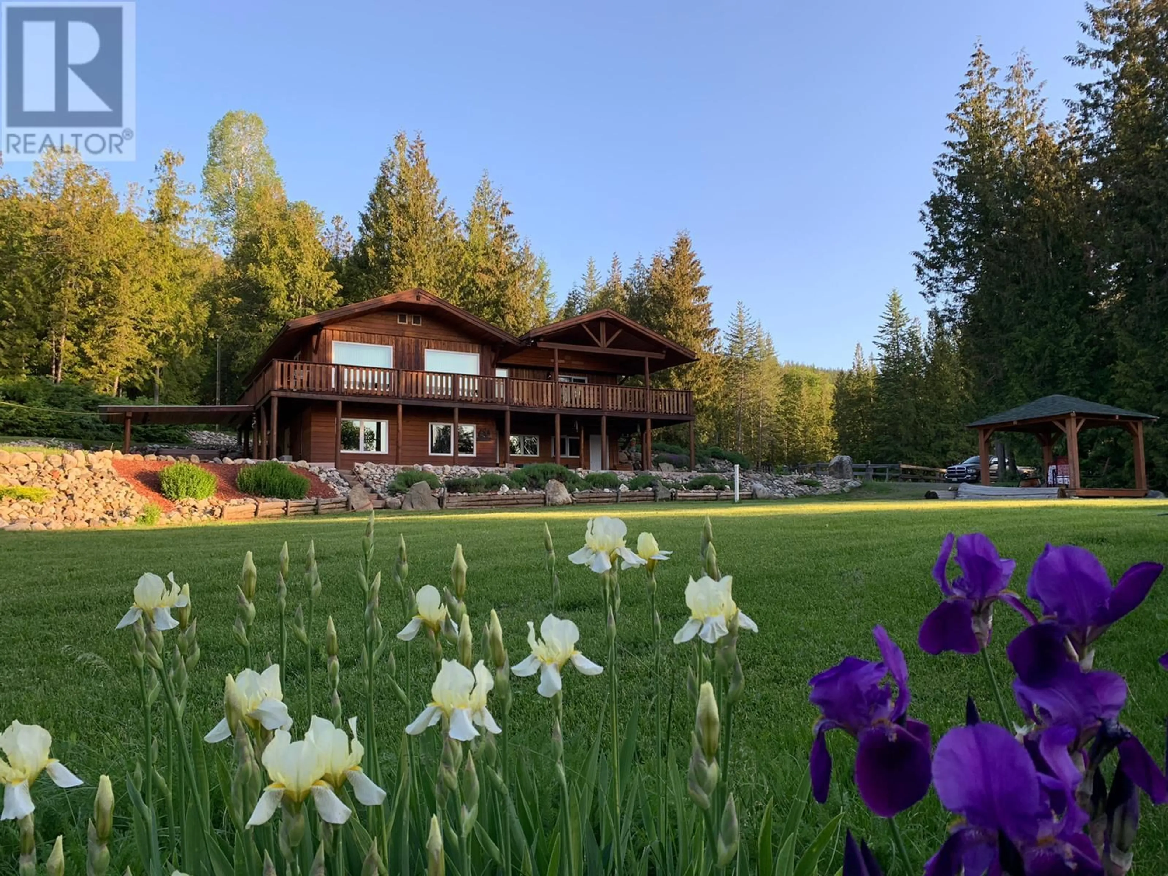 A pic from outside/outdoor area/front of a property/back of a property/a pic from drone, mountain view for 296 TRINITY VALLEY ROAD, Lumby British Columbia V0E2G4