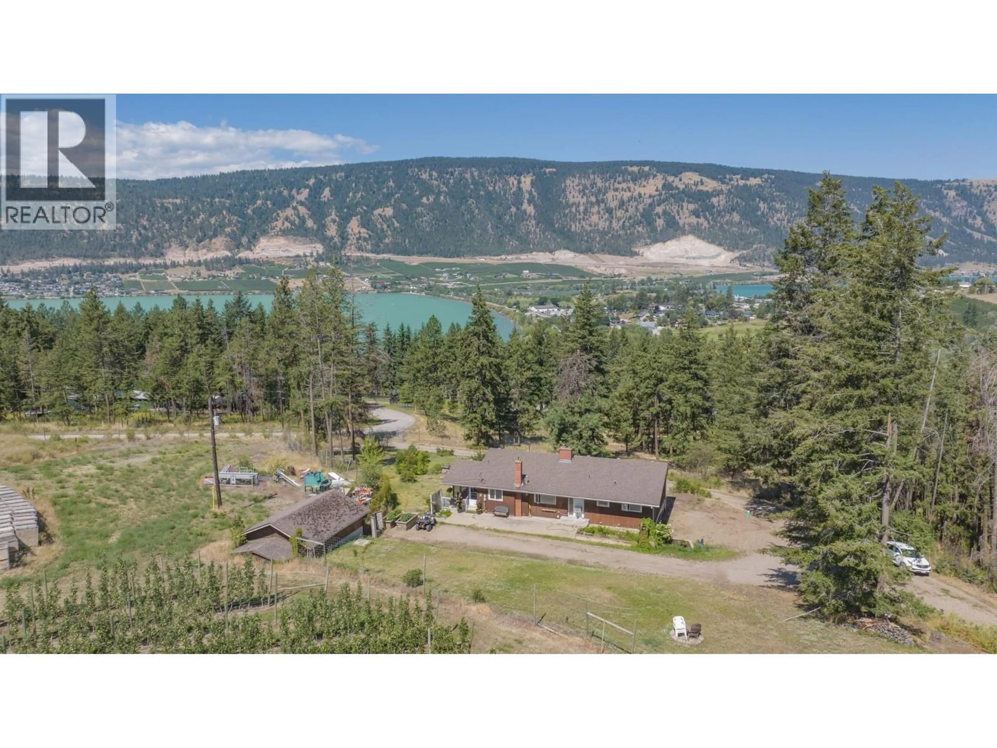A pic from outside/outdoor area/front of a property/back of a property/a pic from drone, water/lake/river/ocean view for 15291 MIDDLE BENCH ROAD, Oyama British Columbia V4V2C5