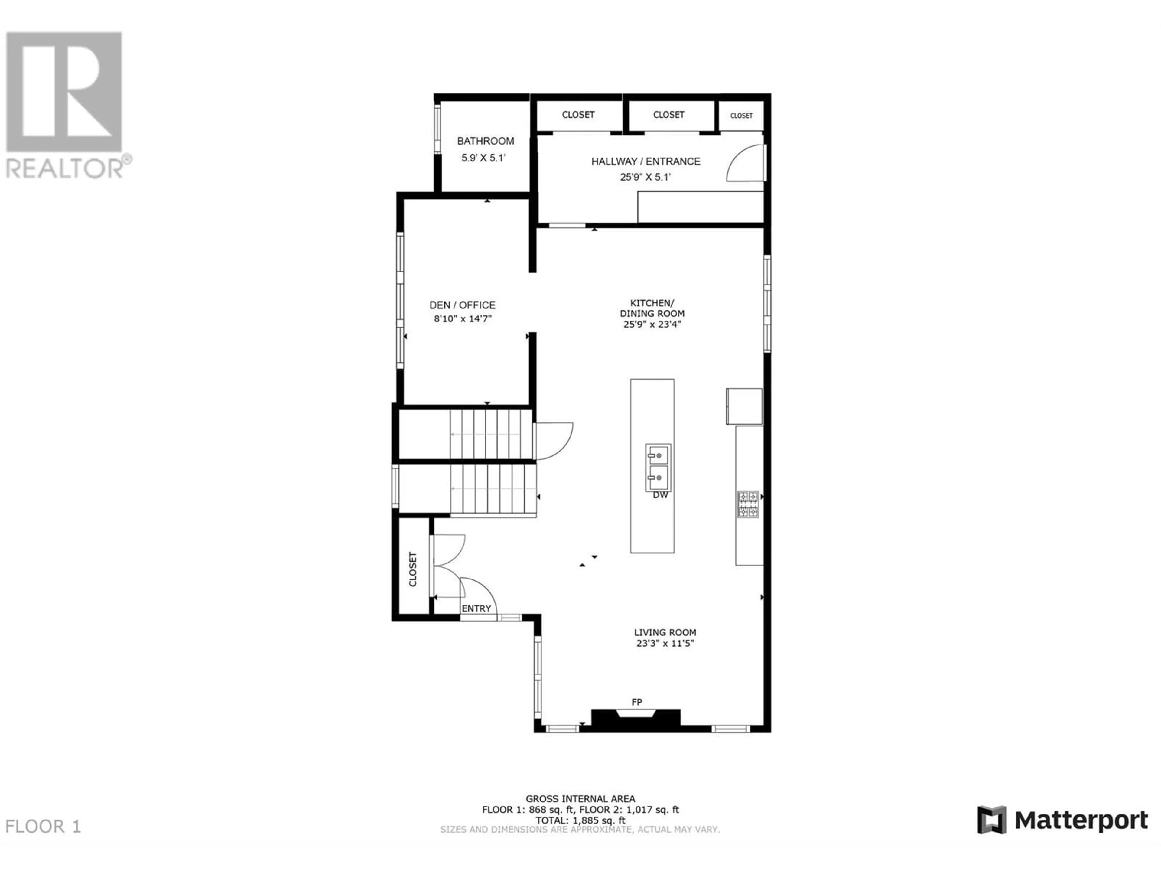 Floor plan for 1292 ETHEL STREET, Kelowna British Columbia V1Y2W7