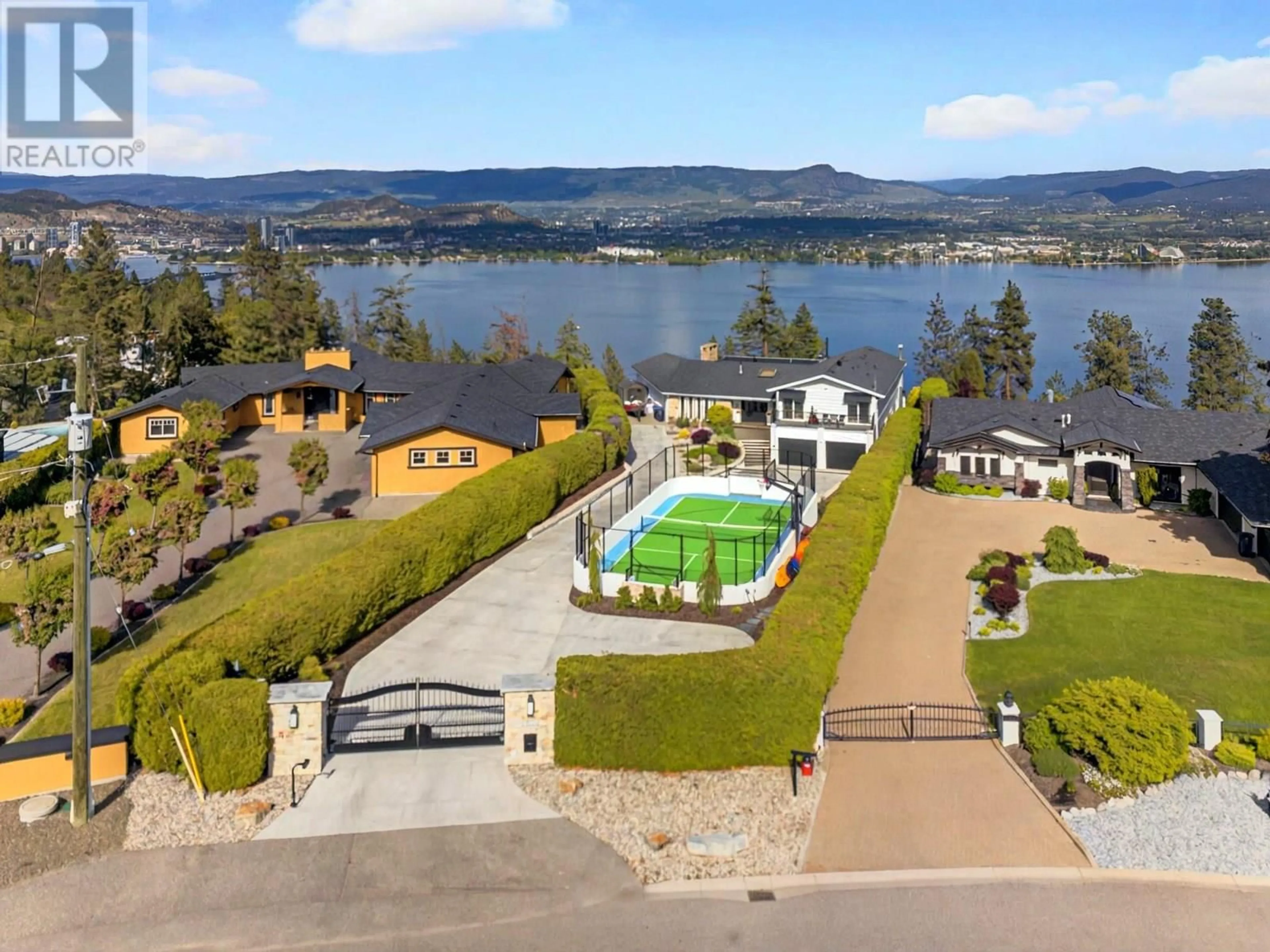 A pic from outside/outdoor area/front of a property/back of a property/a pic from drone, water/lake/river/ocean view for 2519 HILLSBOROUGH ROAD, West Kelowna British Columbia V1Z3E8