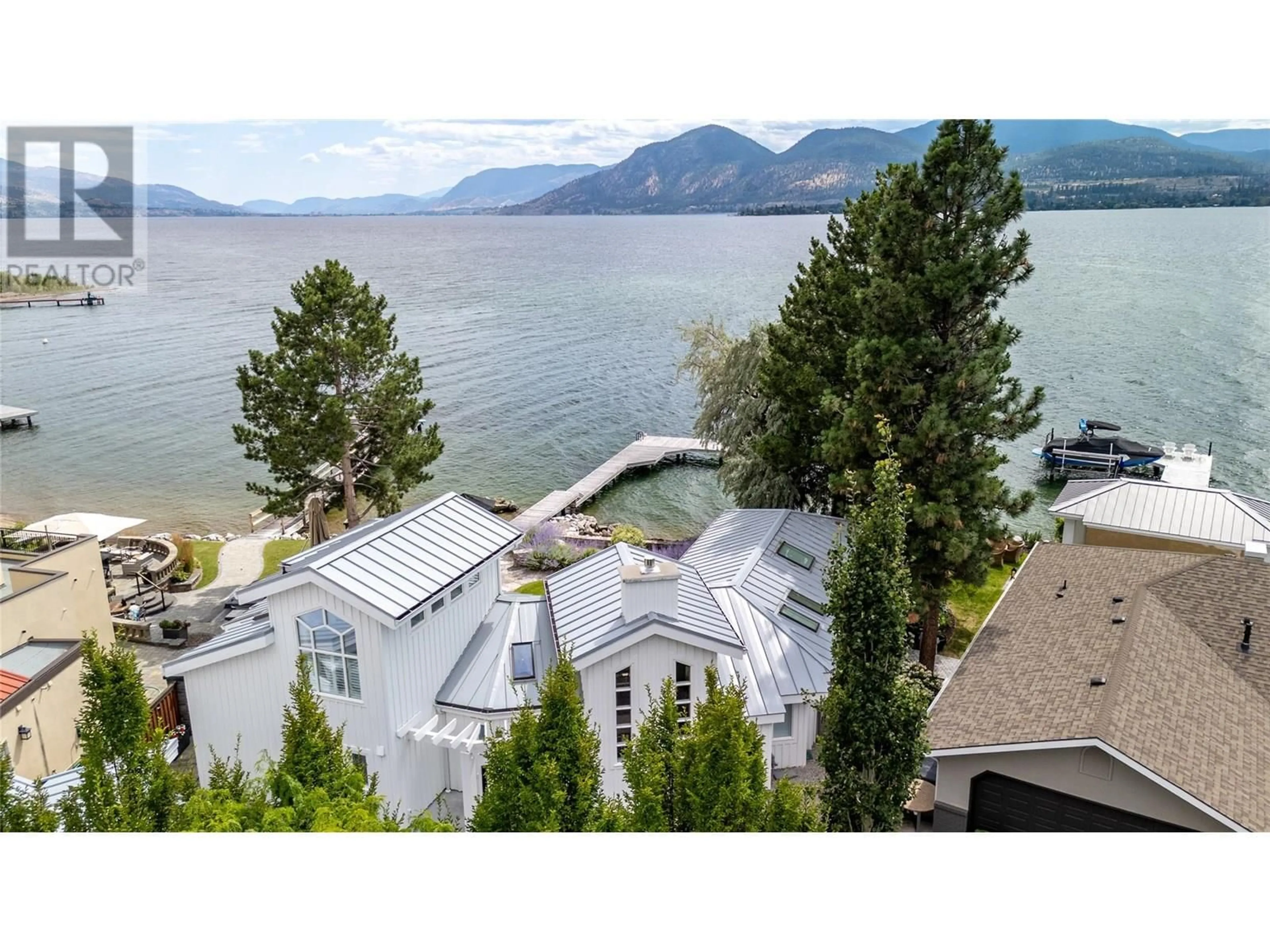 A pic from outside/outdoor area/front of a property/back of a property/a pic from drone, water/lake/river/ocean view for 40 ROBINSON POINT ROAD, Naramata British Columbia V0H1N1