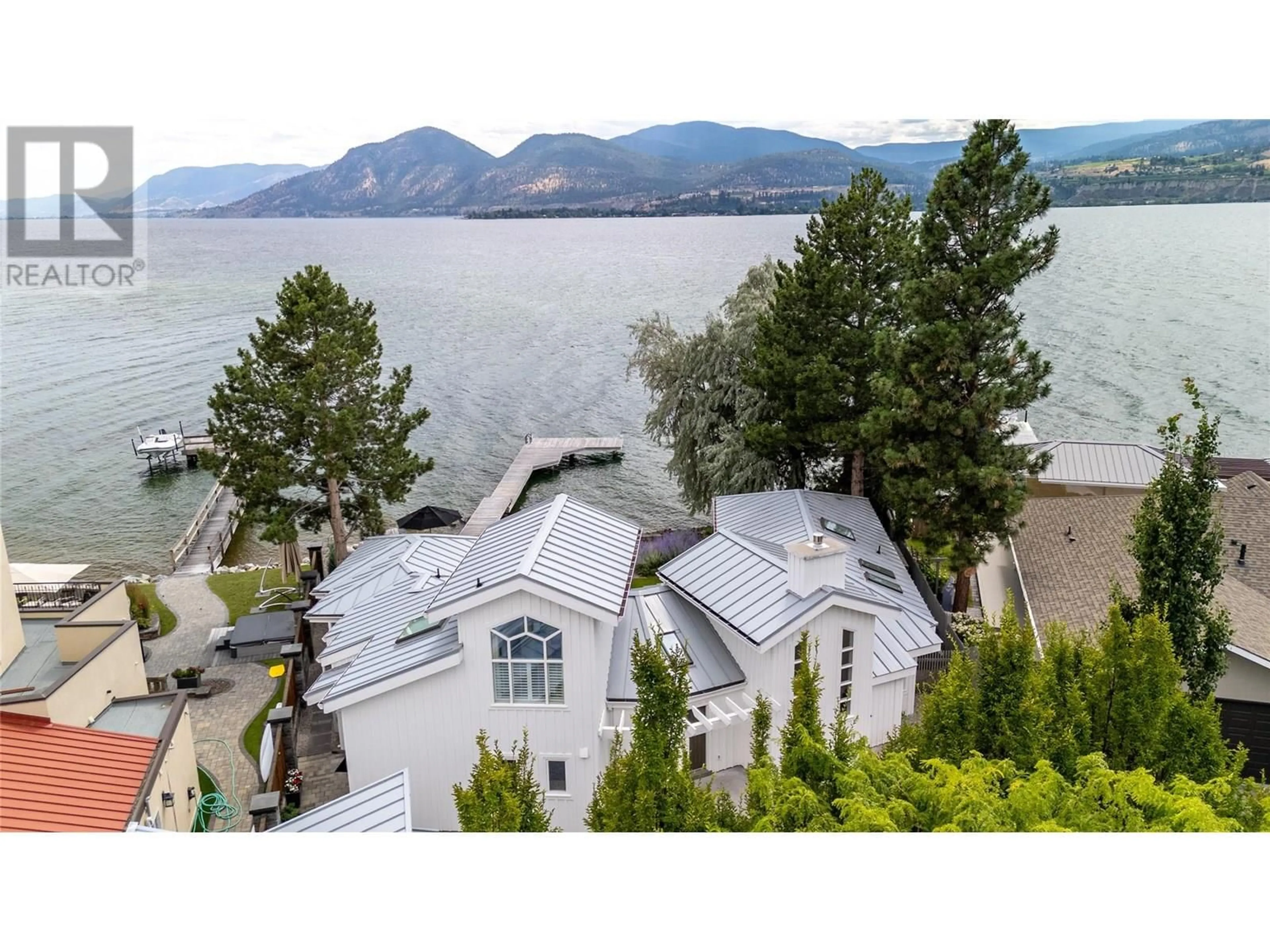 A pic from outside/outdoor area/front of a property/back of a property/a pic from drone, water/lake/river/ocean view for 40 ROBINSON POINT ROAD, Naramata British Columbia V0H1N1