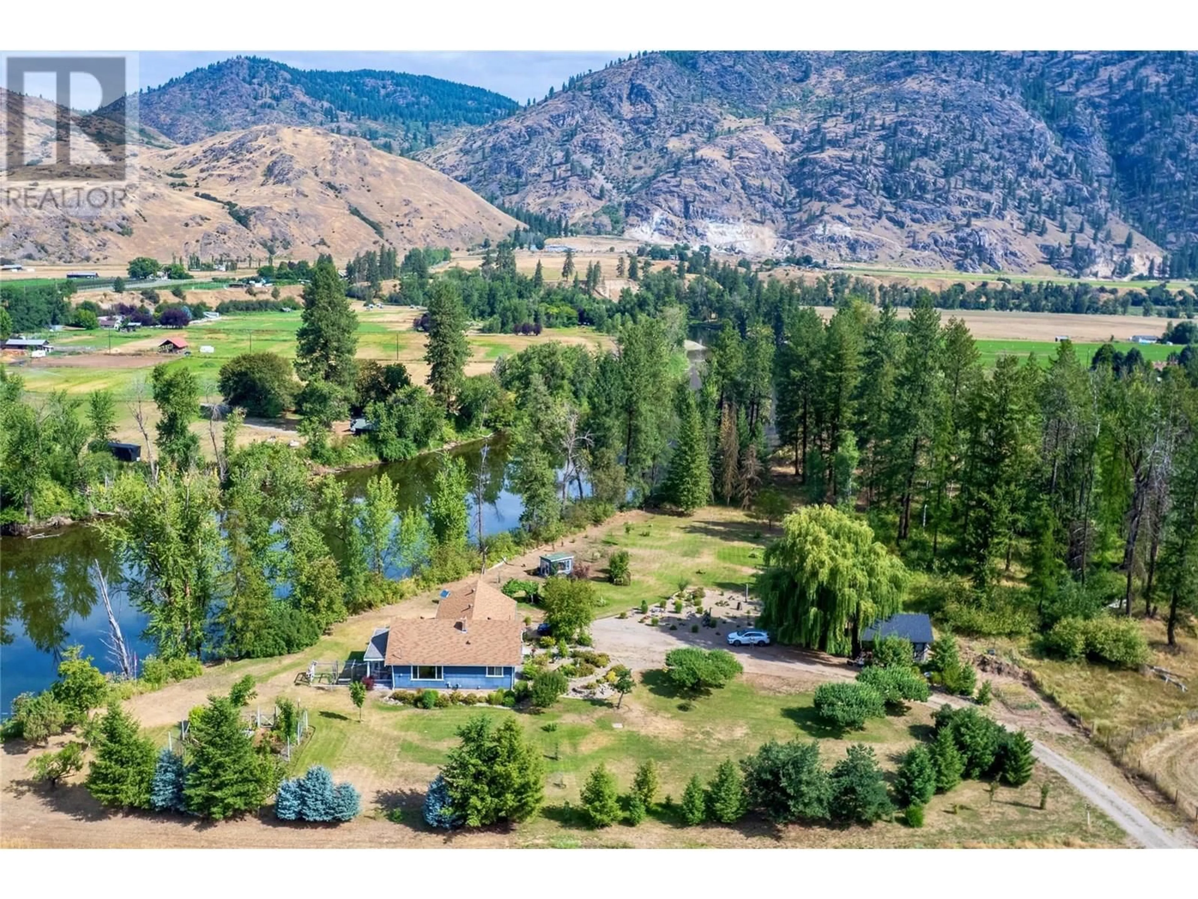 A pic from outside/outdoor area/front of a property/back of a property/a pic from drone, water/lake/river/ocean view for 623 GILPIN ROAD, Grand Forks British Columbia V0H1H9