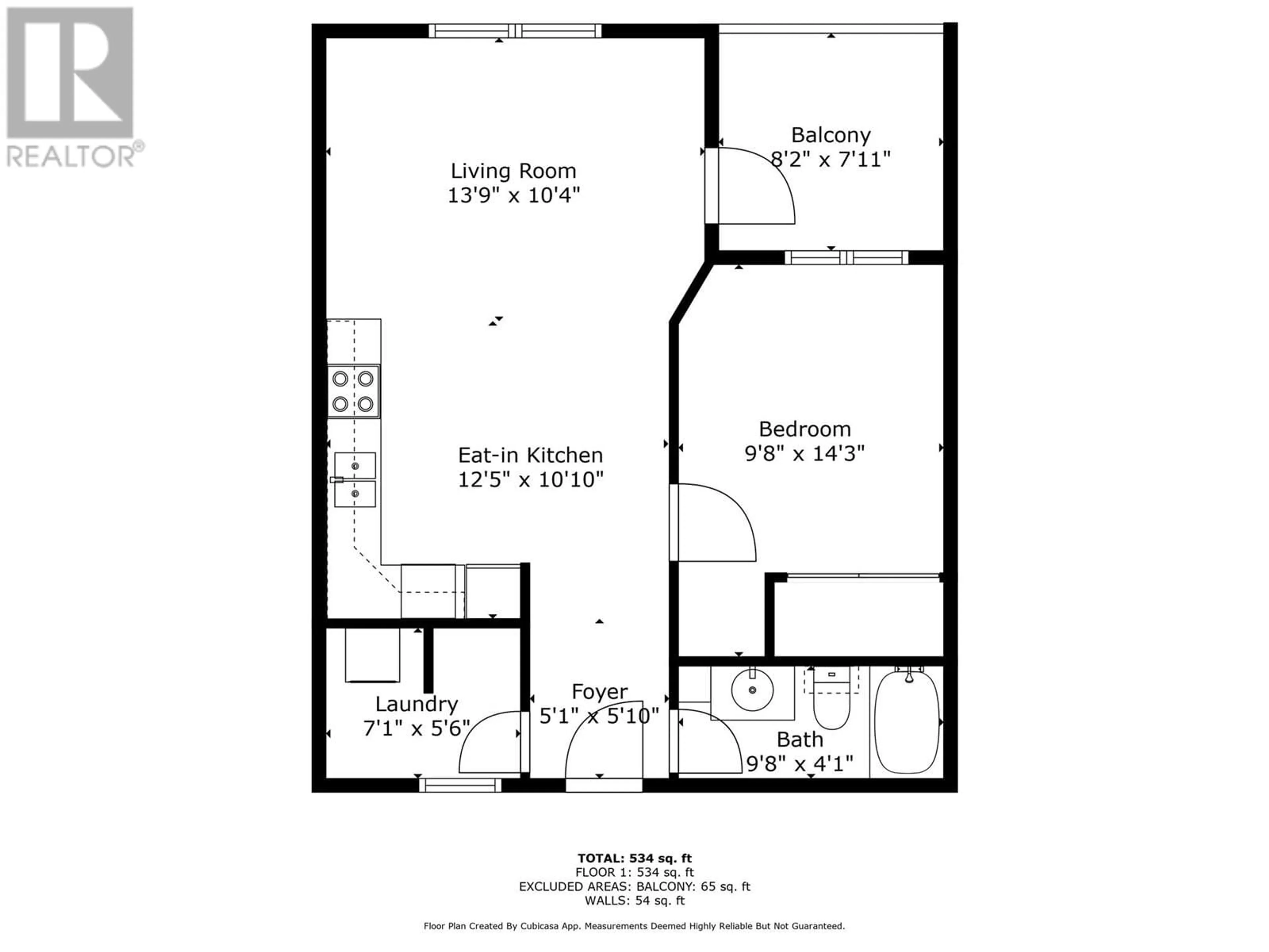 Floor plan for 509 - 429 ST PAUL STREET, Kamloops British Columbia V2C2J7