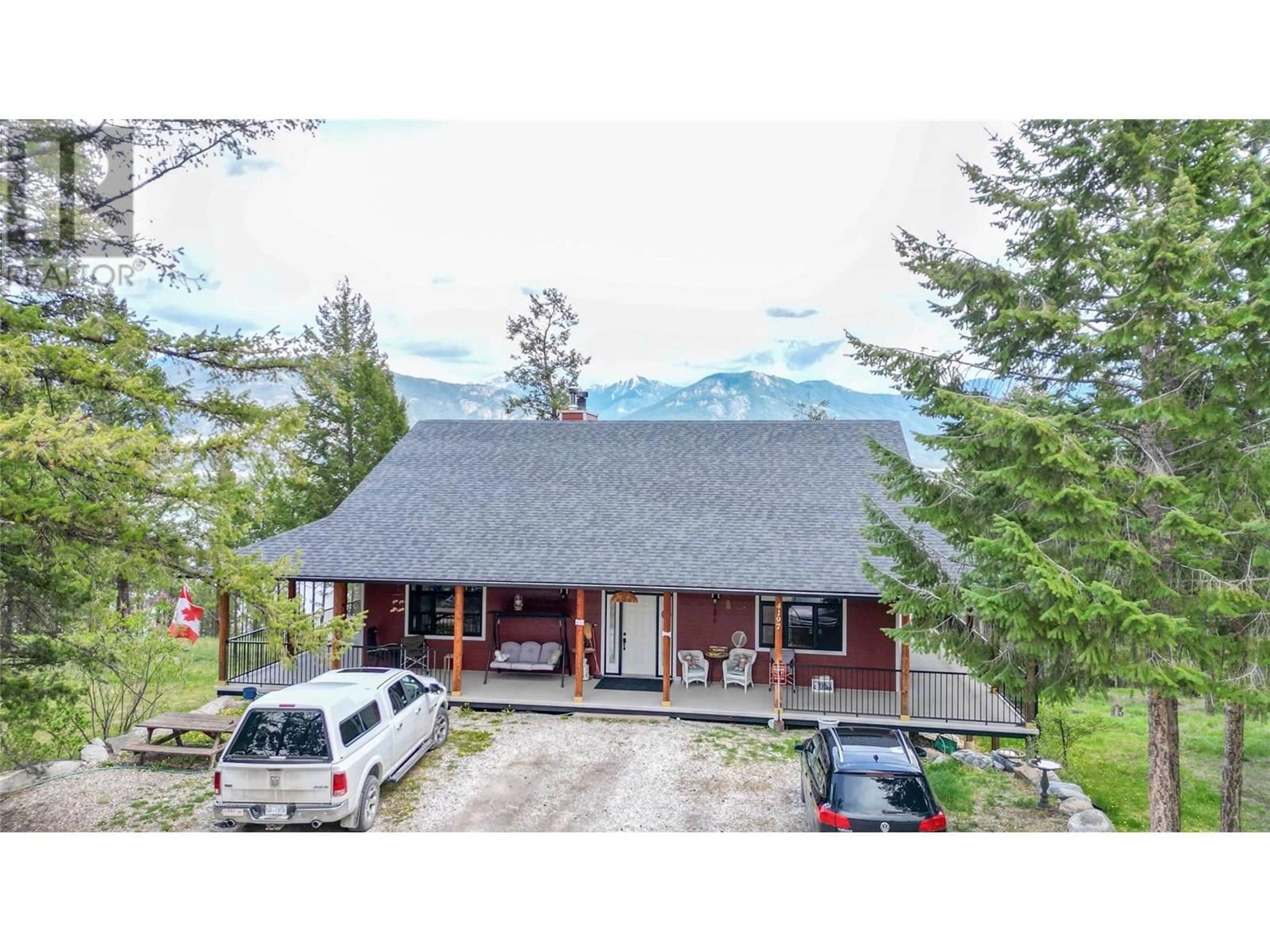 A pic from outside/outdoor area/front of a property/back of a property/a pic from drone, mountain view for 4197 COY ROAD, Invermere British Columbia V0A1K4