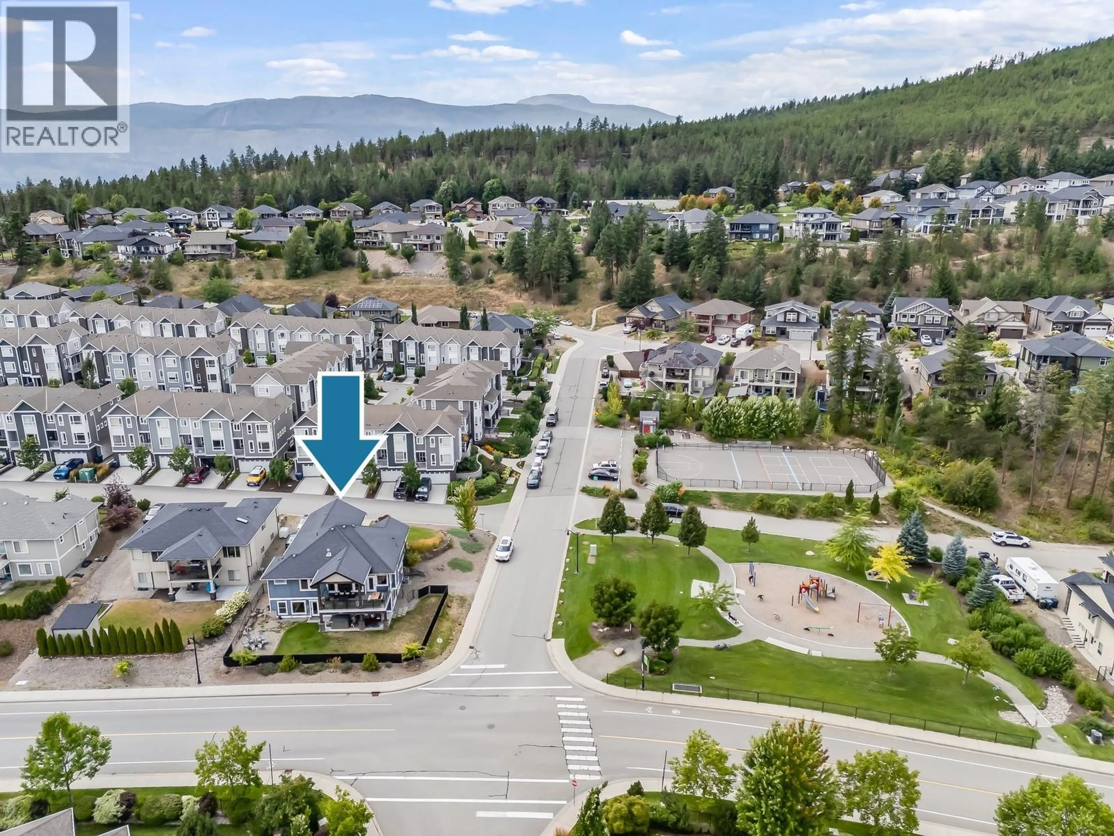 A pic from outside/outdoor area/front of a property/back of a property/a pic from drone, mountain view for 13074 LAKE HILL DRIVE, Lake Country British Columbia V4V2P8