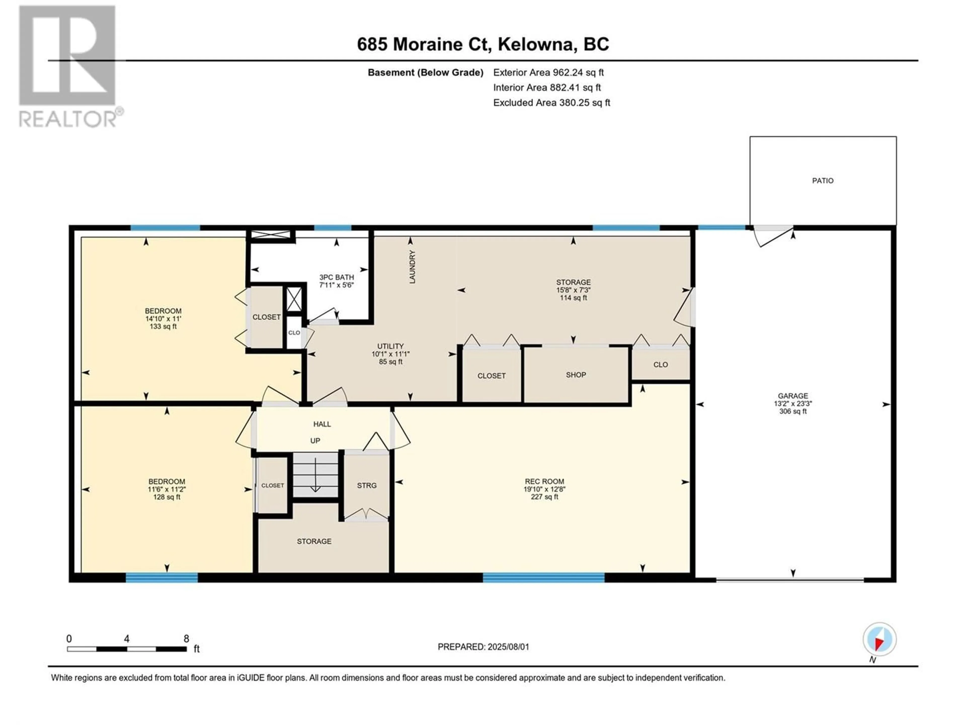Floor plan for 685 MORAINE COURT, Kelowna British Columbia V1X5X2