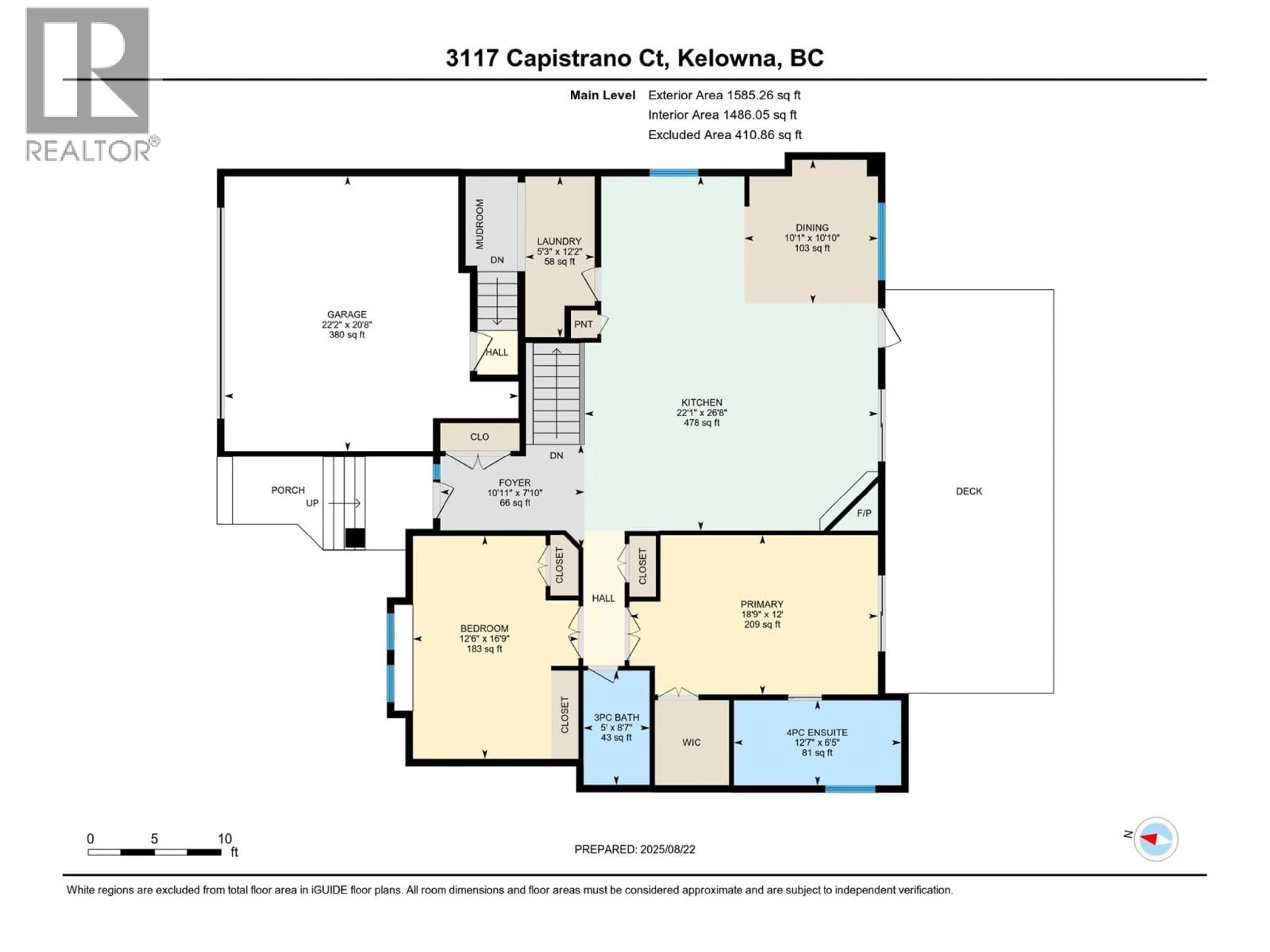 Floor plan for 3117 CAPISTRANO COURT, Kelowna British Columbia V1V2A2