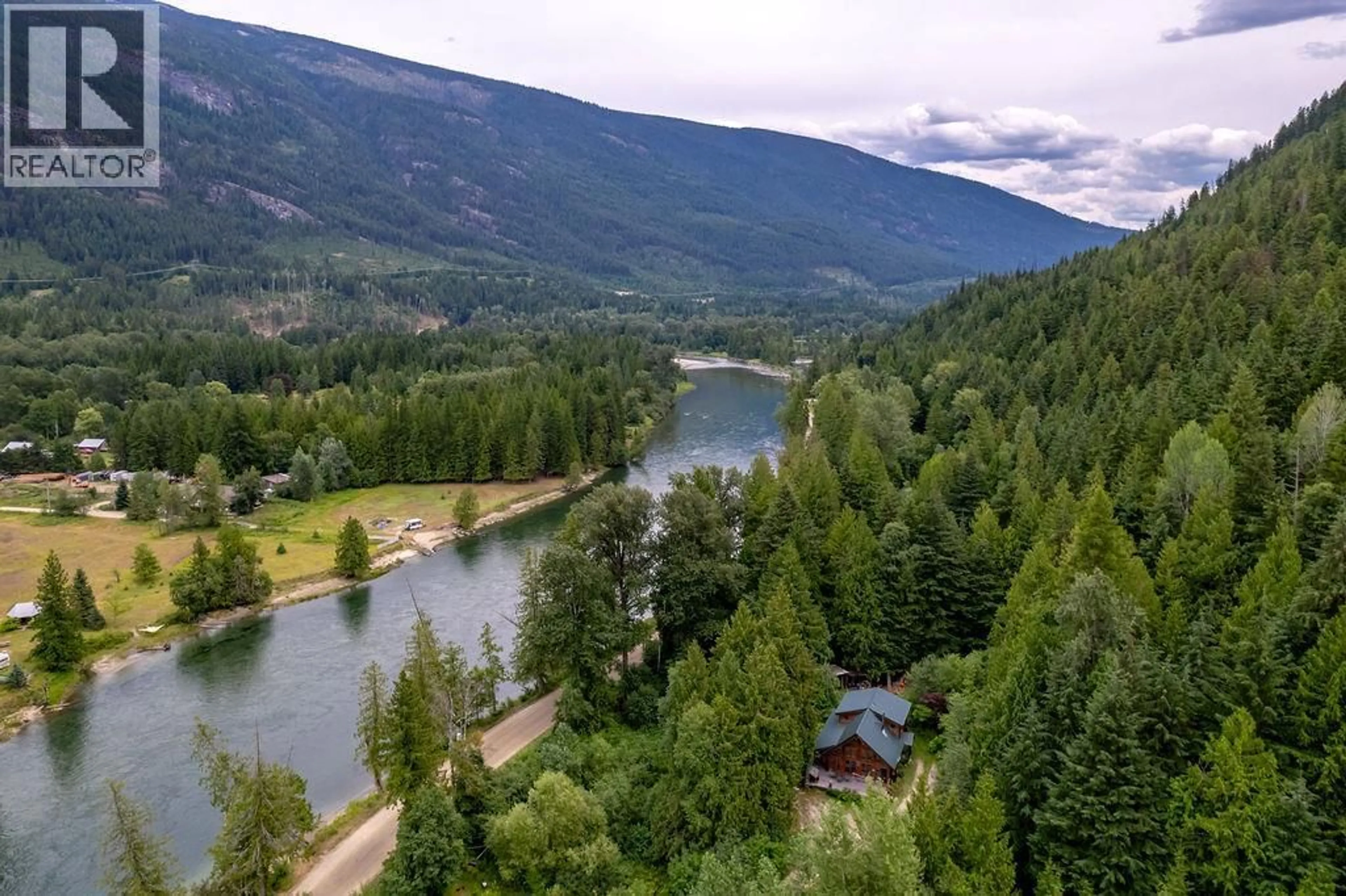 A pic from outside/outdoor area/front of a property/back of a property/a pic from drone, water/lake/river/ocean view for 2987 SLOCAN VALLEY ROAD W ROAD, Slocan Park British Columbia V0G2E0